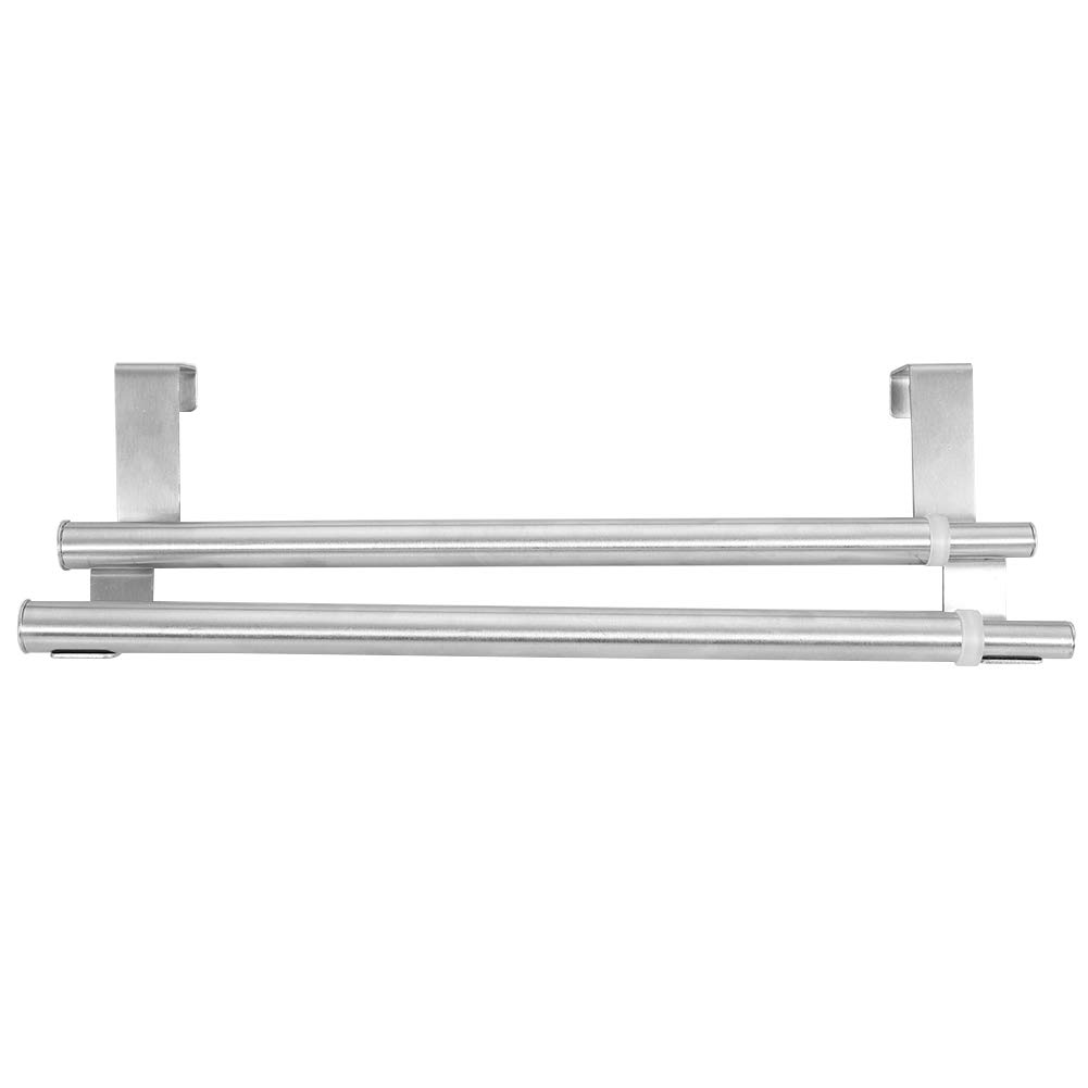 Stainless Steel Double/Single Bar Towel Rack - 40cm Retractable Bathroom Towel Holder for Kitchen, Living Room & Study - Durable & Space-Saving Design (12-Pack) - Perfect for Small Spaces & Modern Home Decor