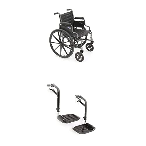 Invacare Tracer EX2 Lightweight Folding Wheelchair for Adults - 20 Inch Seat with Adjustable Footrests & Desk Arms - Ideal for Home, Office & Travel Use
