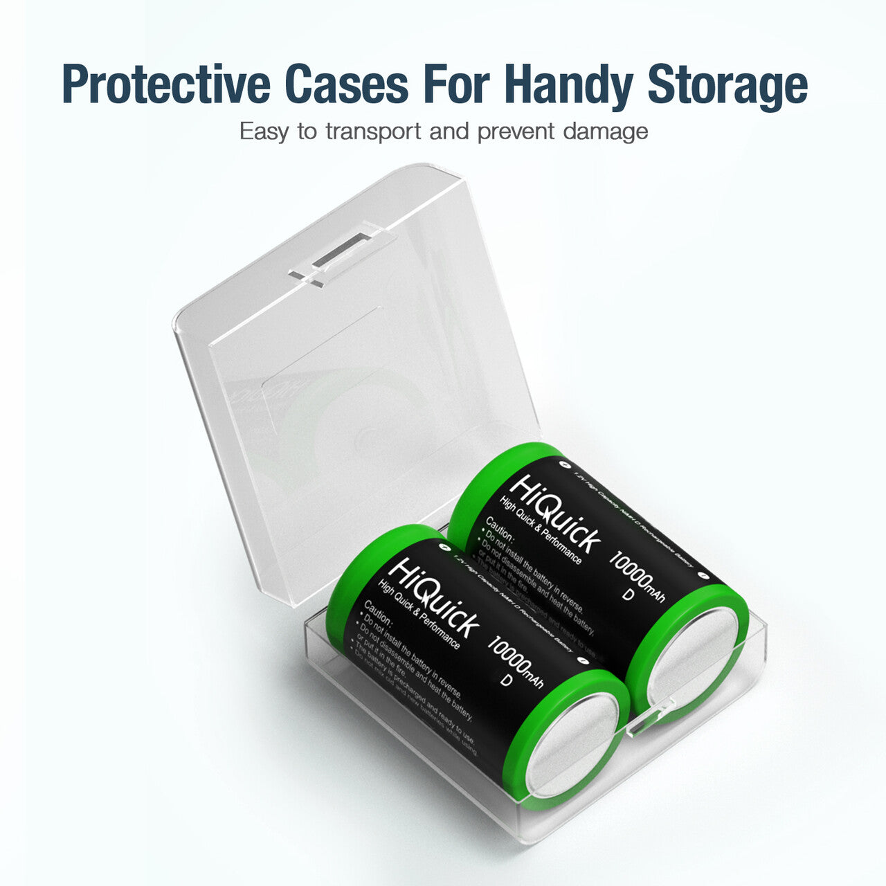 HiQuick D Cell NiMH Rechargeable Batteries 10000mAh 1.2V - 8 Pack Long Lasting High Capacity Batteries for Flashlights, Toys, Radios & Emergency Devices