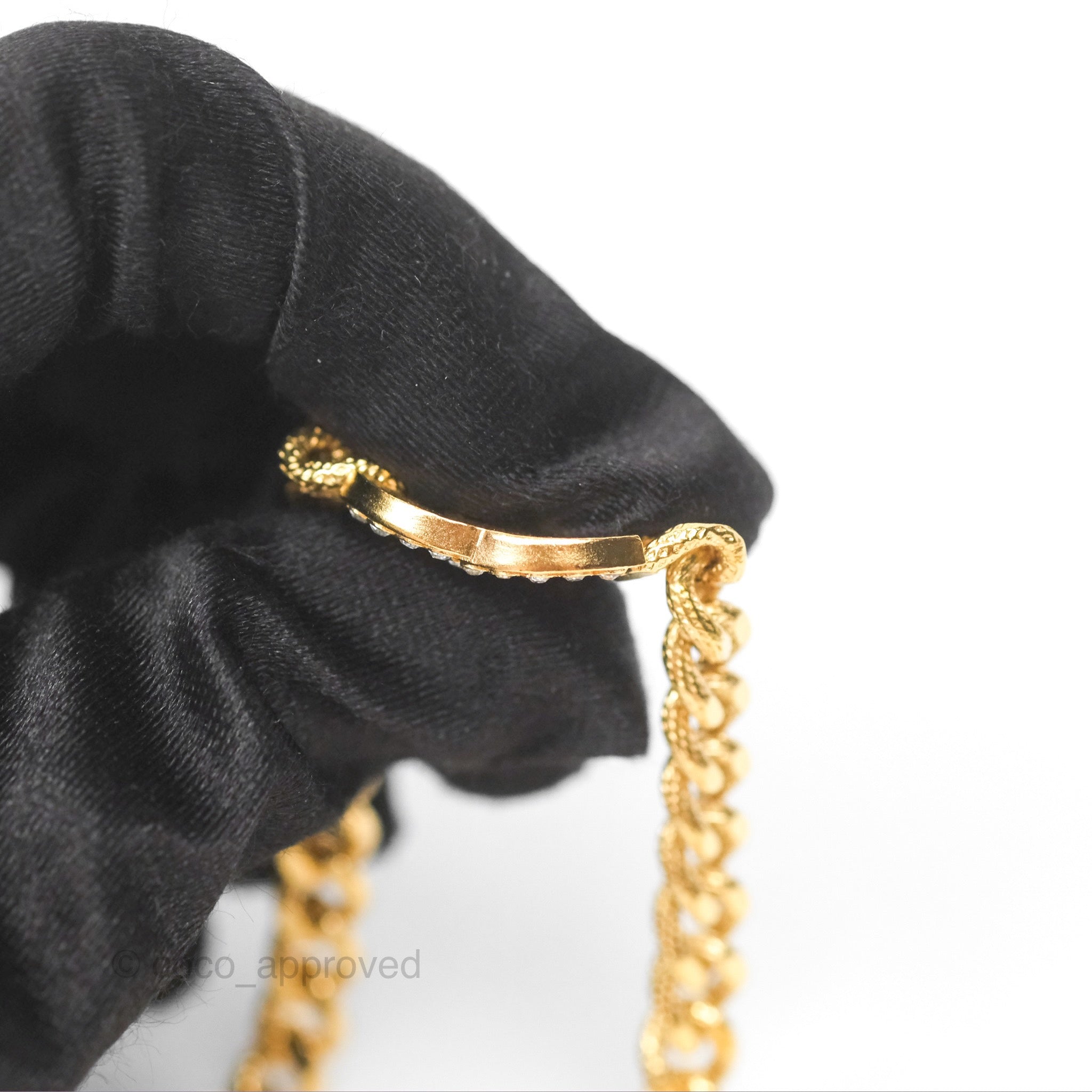 Chanel CC Crystal Necklace Choker in Gold Tone - Elegant Layered Statement Piece for Women | Perfect for Evening Parties, Date Nights & Special Occasions