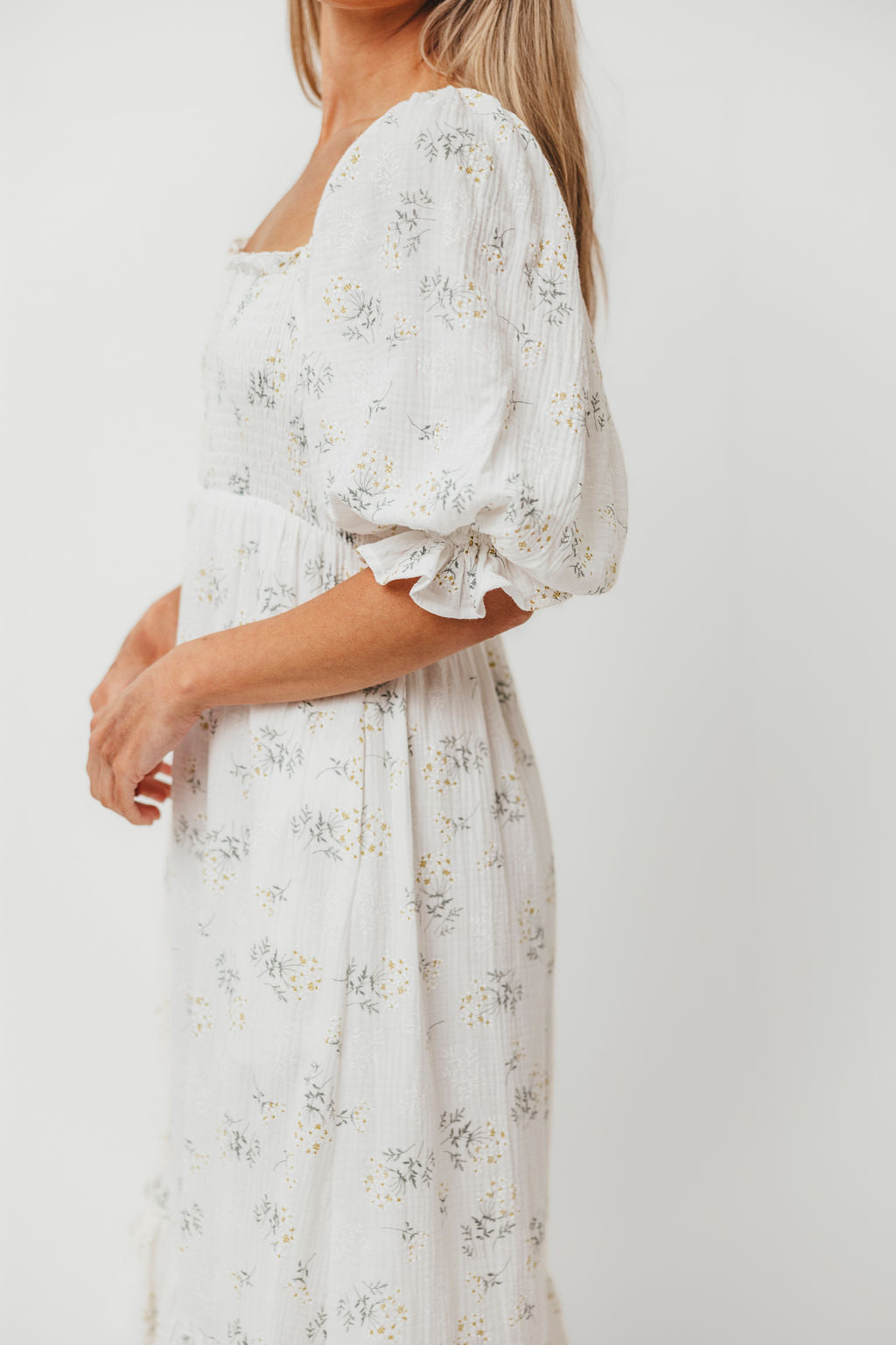 Livvy 100% Cotton Maxi Dress in Chamomile - Flowy Summer Beach Dress for Women, Boho Chic Long Dress for Vacation, Outdoor & Casual Wear