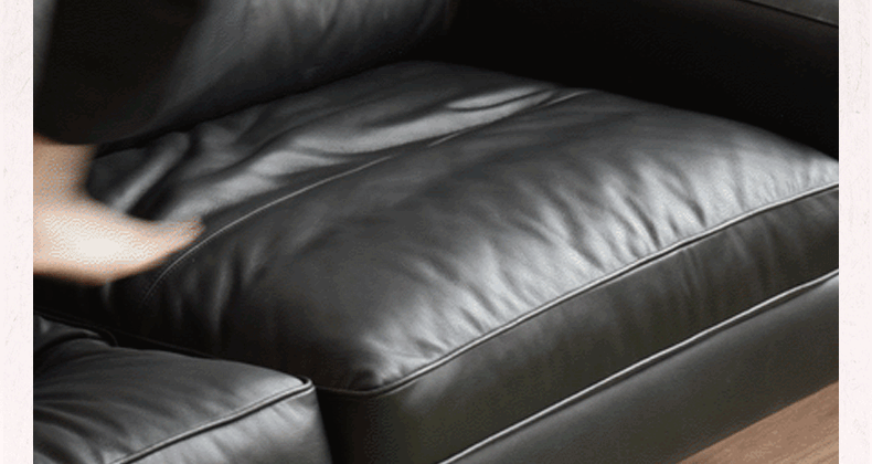 Premium Black Leather High Back Straight Sofa - Modern Comfort for Living Room, Office & Lounge Areas