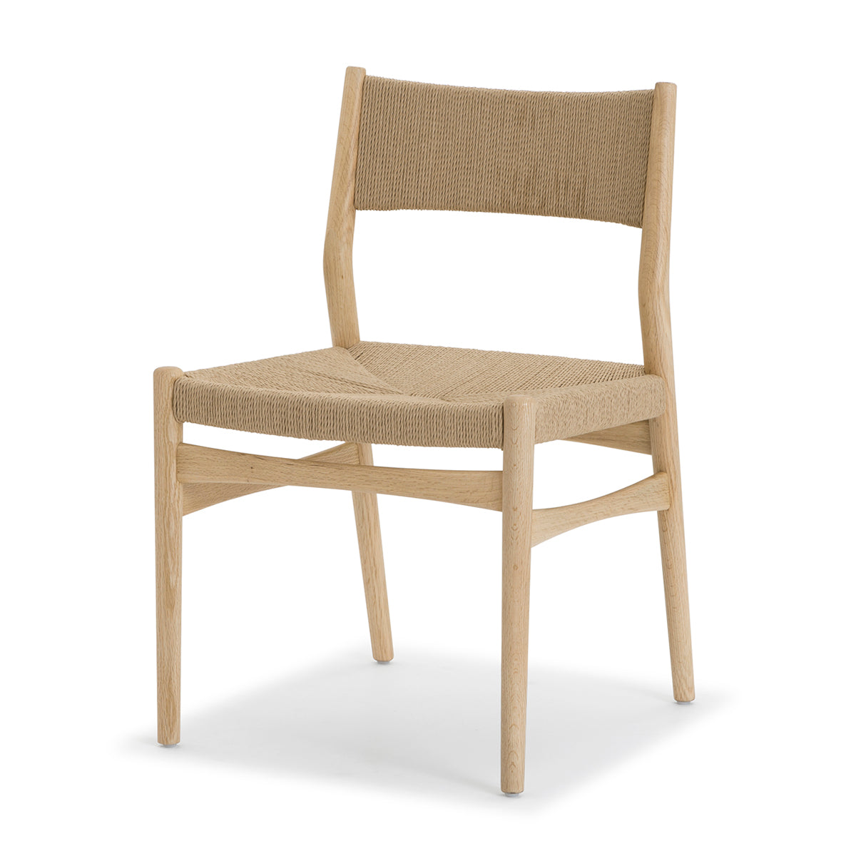 Arrow Paper Cord Dining Chair - Natural Woven Seat, Modern Scandinavian Design, Sturdy Wooden Frame - Perfect for Kitchen, Dining Room, and Outdoor Patio Use