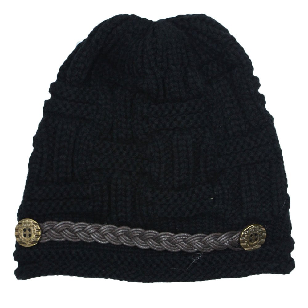 Women's Knit Winter Beanie - Warm Crochet Snow Hat for Skiing & Snowboarding - Soft & Stylish Black Hat for Cold Weather Outdoor Activities