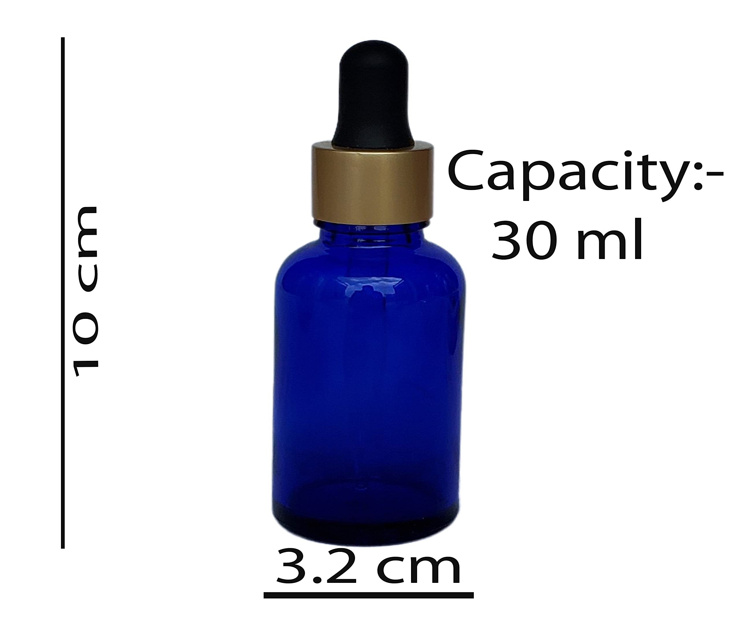 Pure Source India 30ml Empty Glass Dropper Bottles - Pack of 4, Cobalt Blue - Perfect for Essential Oils, CBD Tinctures & DIY Skincare Recipes