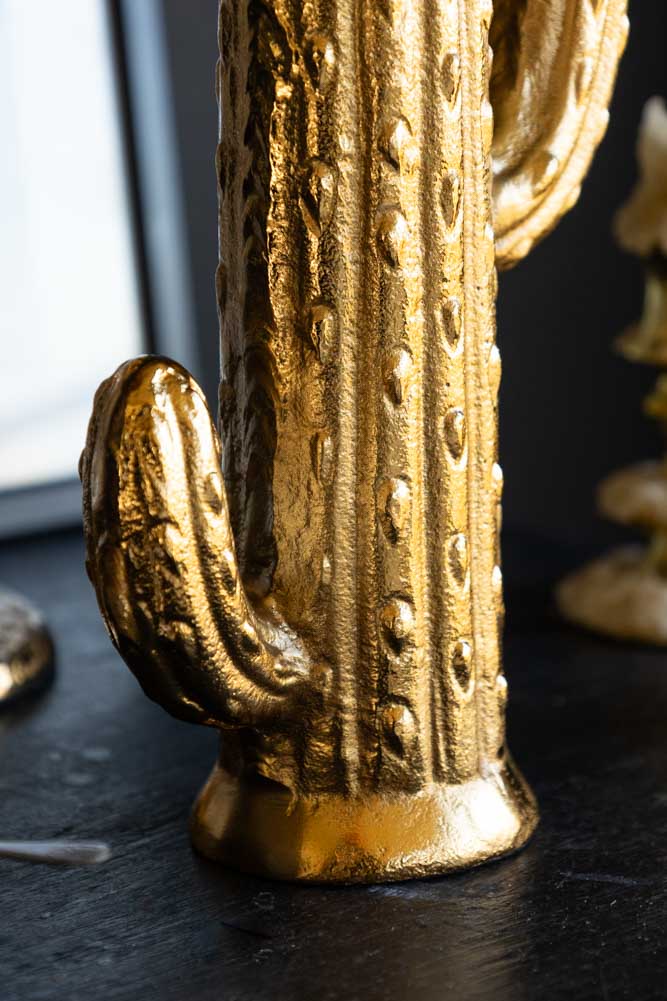 Golden Cactus Stem Vase - Modern Succulent Planter for Home & Office Decor - Perfect for Desks, Shelves, and Windowsills