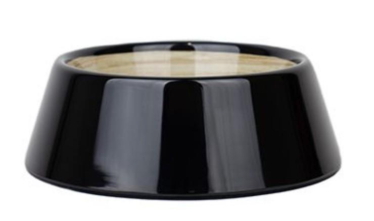 Premium Black Bamboo Pet Bowl - Medium Size for Dogs & Cats | Eco-Friendly, Non-Slip Pet Food & Water Dish | Perfect for Home, Travel & Outdoor Use