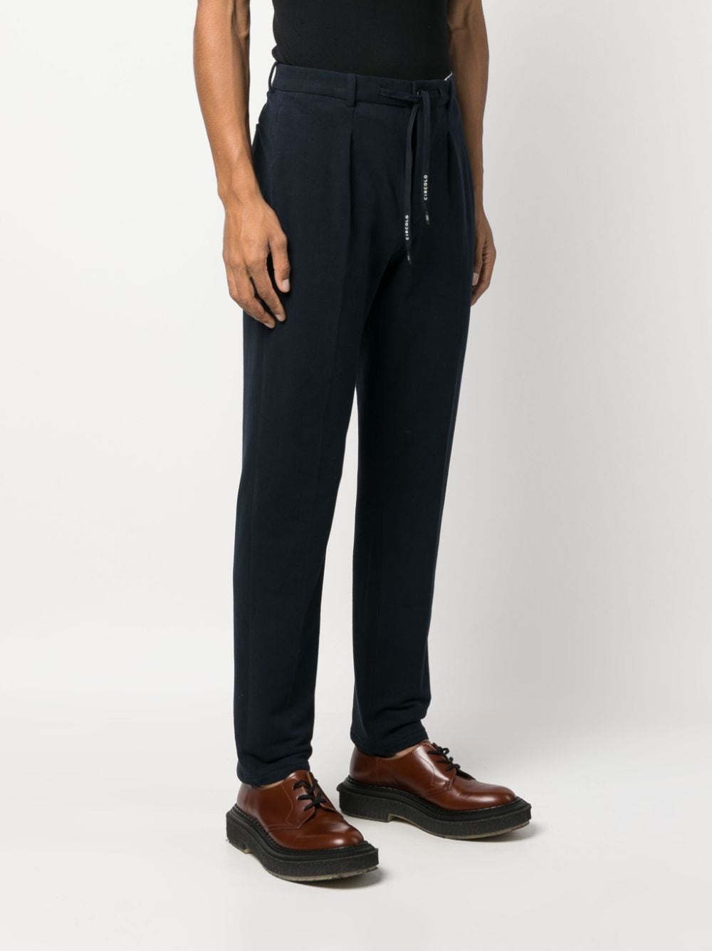 Circolo 1901 Men's Blue Dress Pants - Slim Fit Formal Trousers for Business, Office & Wedding Occasions