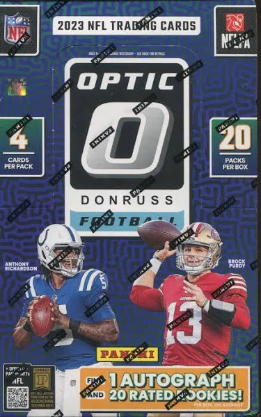2023 Panini Donruss Optic Hobby NFL Football Trading Card Box - 24 Packs with Autographs & Memorabilia - Perfect for Collectors, Investors & Fantasy Football Fans