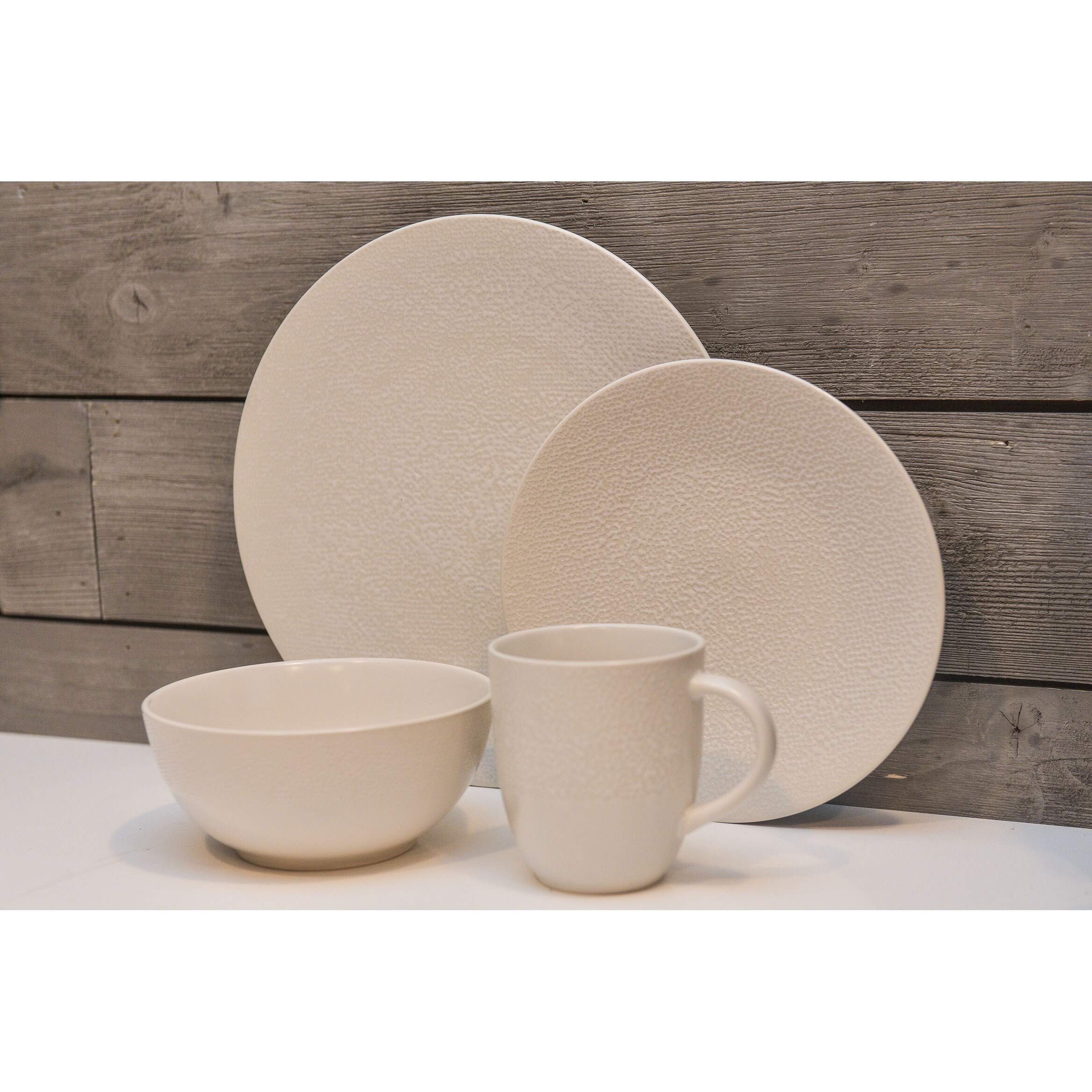 Premium 16-Piece Red Vanilla White Matrix Dinnerware Set - Elegant Porcelain Plates, Bowls & Cups for Formal Dining, Parties & Everyday Use