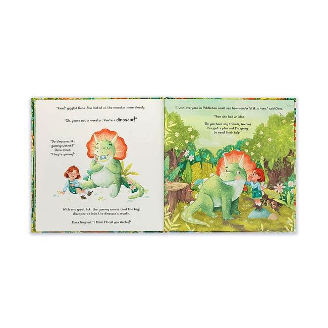 Jellycat Archie My Dinosaur Friend Plush Book - Soft & Cuddly Dinosaur Storybook for Kids | Perfect for Bedtime Reading & Early Learning