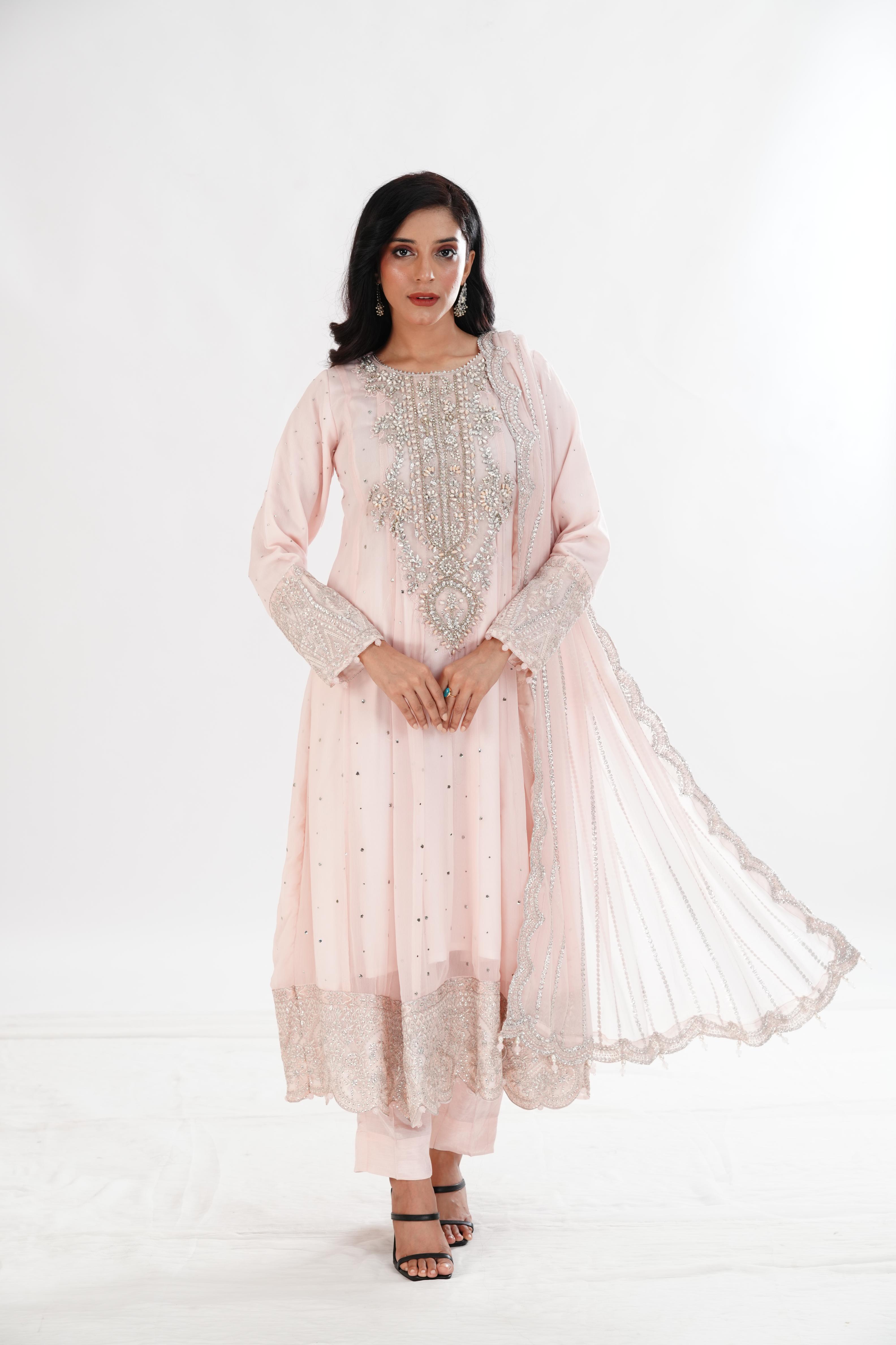 Handcrafted Alizeh Reena Stitched Eid Outfit - Elegant Traditional Pakistani Dress for Women | Perfect for Eid Celebrations, Weddings & Special Occasions