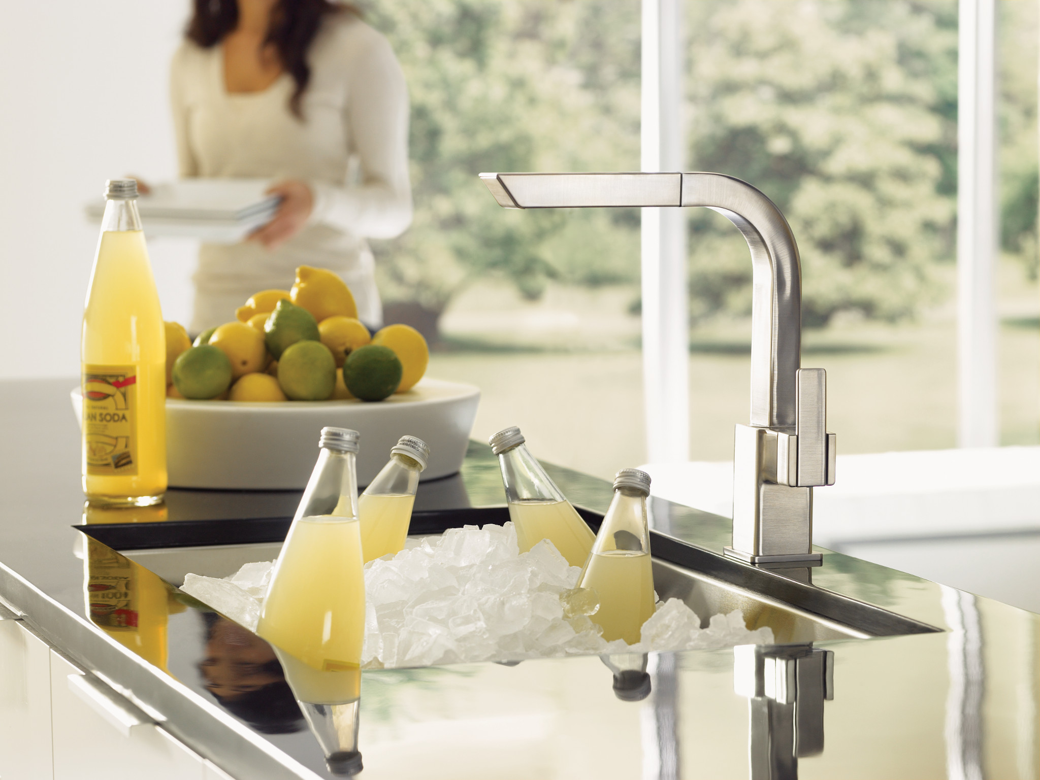 90 Degree Chrome Single Handle High Arc Pull Down Kitchen Faucet - Perfect for Modern Farmhouse & Commercial Style Sinks