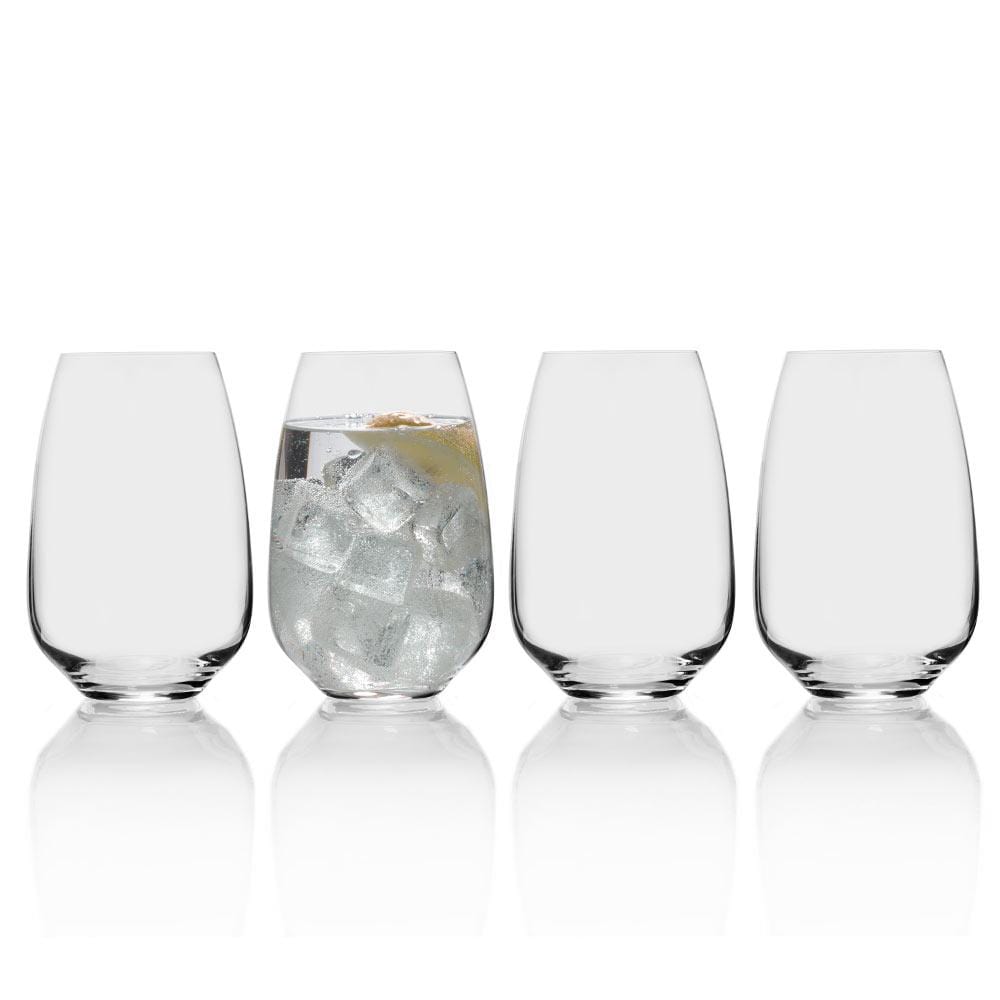Premium Set of 4 Crystal Clear Highball Glasses - 16oz Tall Drinking Glasses for Cocktails, Iced Tea & Smoothies - Perfect for Home Bar, Parties & Gift Giving