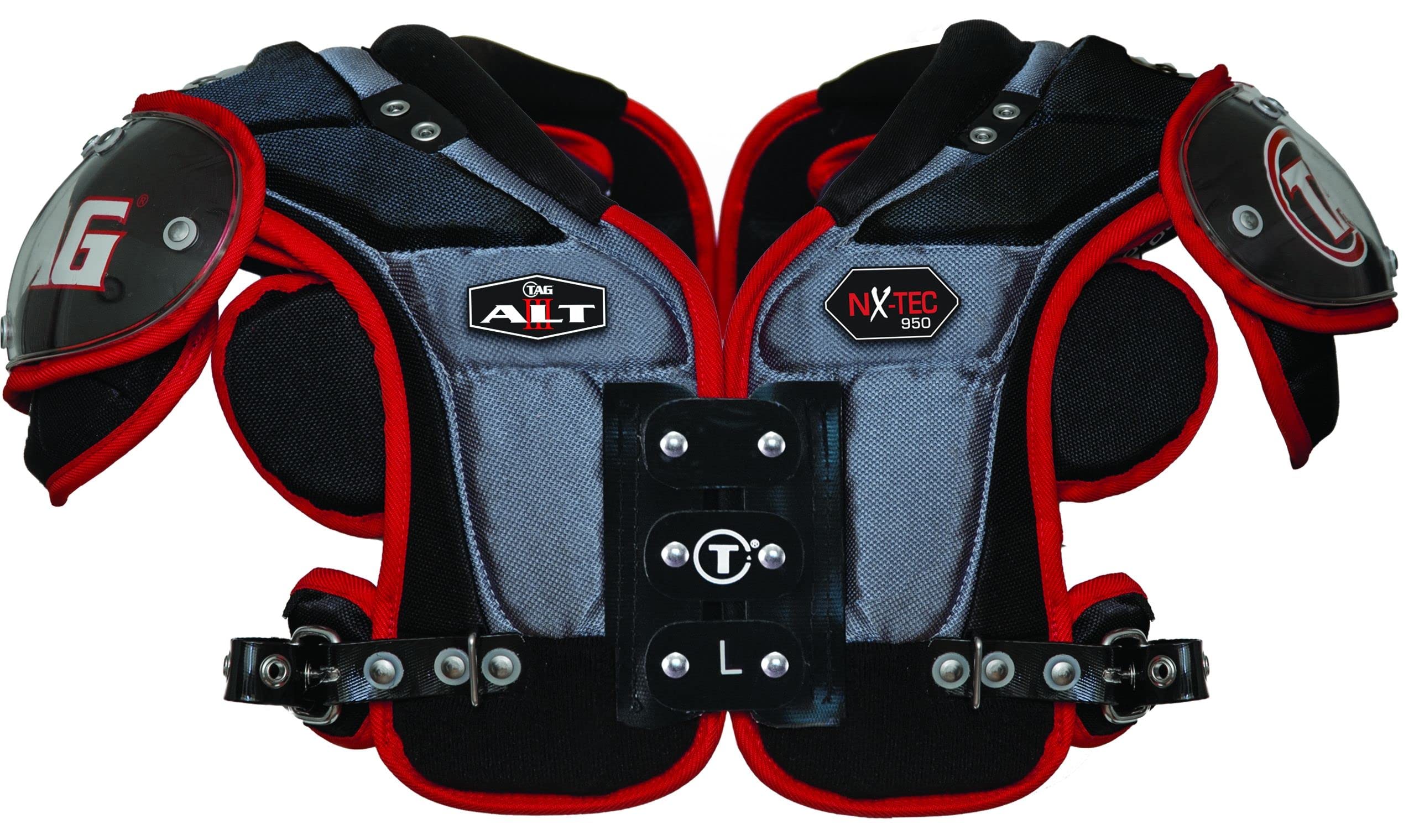 TAG ALT III 950 Football Shoulder Pads for Running Backs, Defensive Backs, Fullbacks & Linebackers - X-Large Size - Premium Protection for High-Impact Training & Games