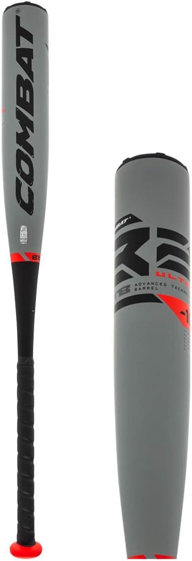 New COMBAT B2 Ultra 10 USSSA Baseball Bat - ATB Composite Gray/Black - Perfect for Youth Baseball Games & Training