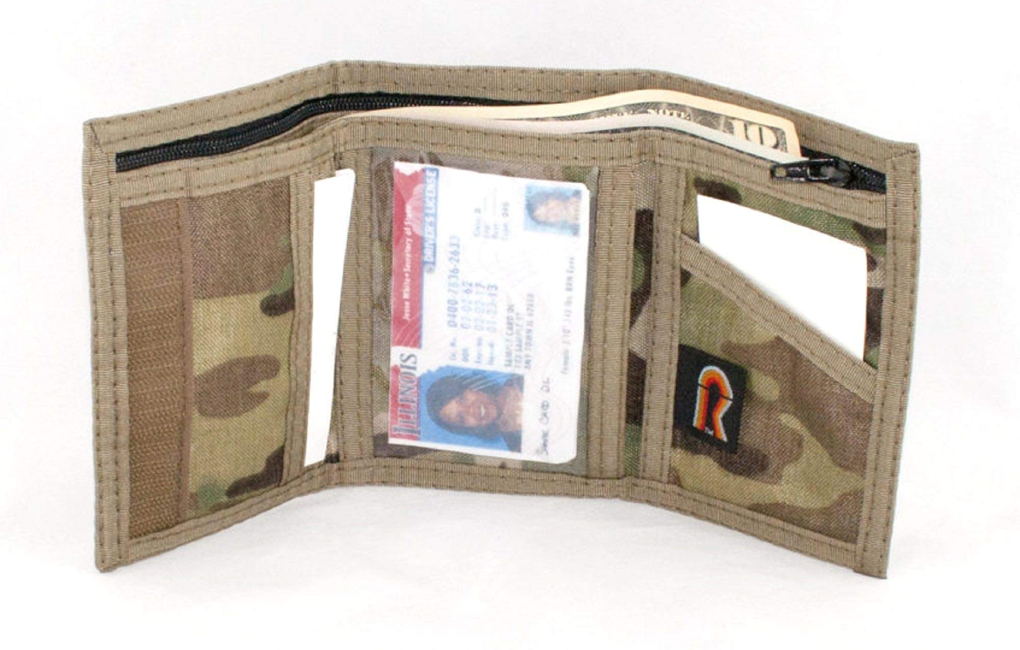 RFID Blocking Camouflage Trifold ID Wallet - Multi-Cam Pattern for Secure Credit Card & Passport Protection - Perfect for Travel, Military, and Outdoor Adventures