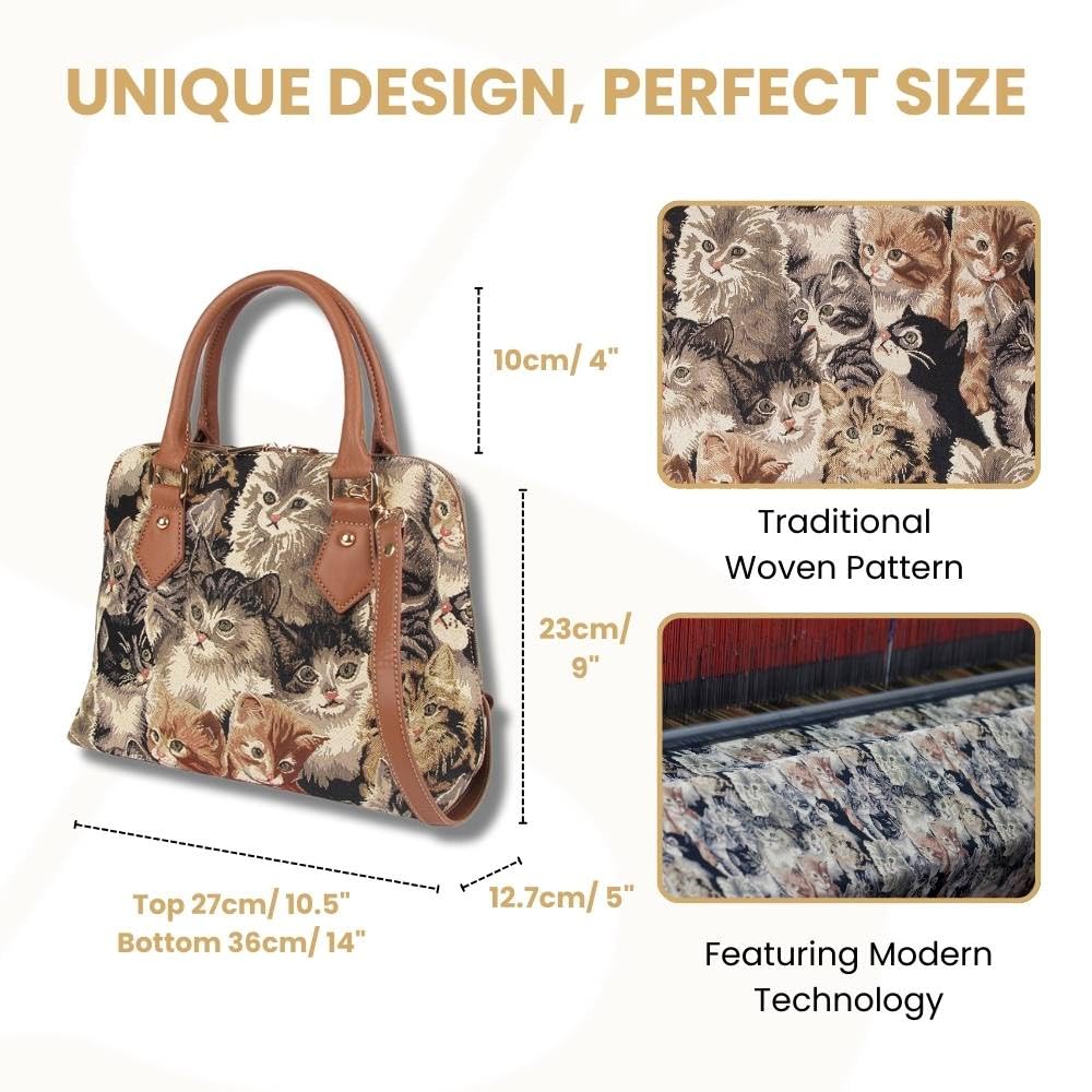 Signare Women's Fashion Tapestry Hand & Shoulder Bag - Stylish Crossbody Purse & Satchel for Women, Girls & Teens | Perfect for Work, Travel & Everyday Use