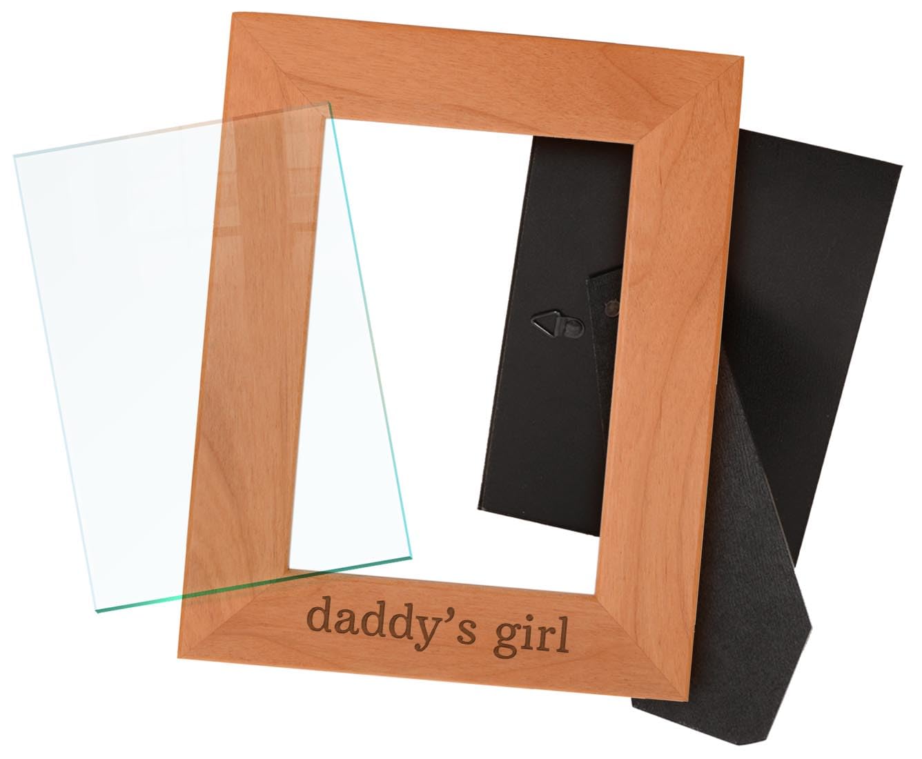 Personalized Wooden Picture Frame for Dad - Custom Engraved 5x7 Portrait Gift for Father's Day, Daddy's Girl, Baby Daughter - Perfect for Home Decor, Office Desk, and Special Occasions