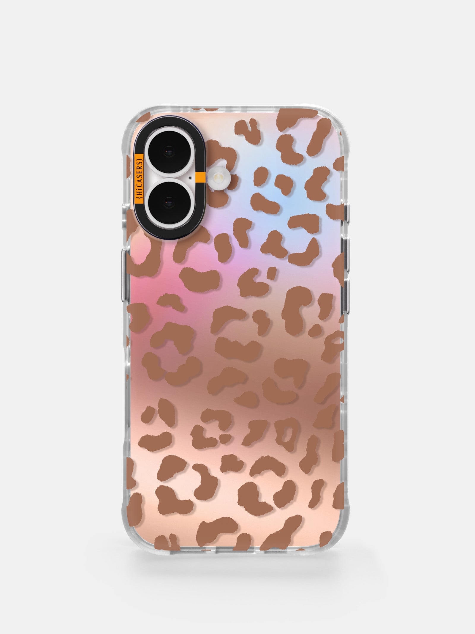 Leopard Print Iridescent Mirror Case for iPhone 13 - Trendy Phone Cover with Glitter Finish, Dune-Inspired Design - Perfect for Parties, Travel & Everyday Glam
