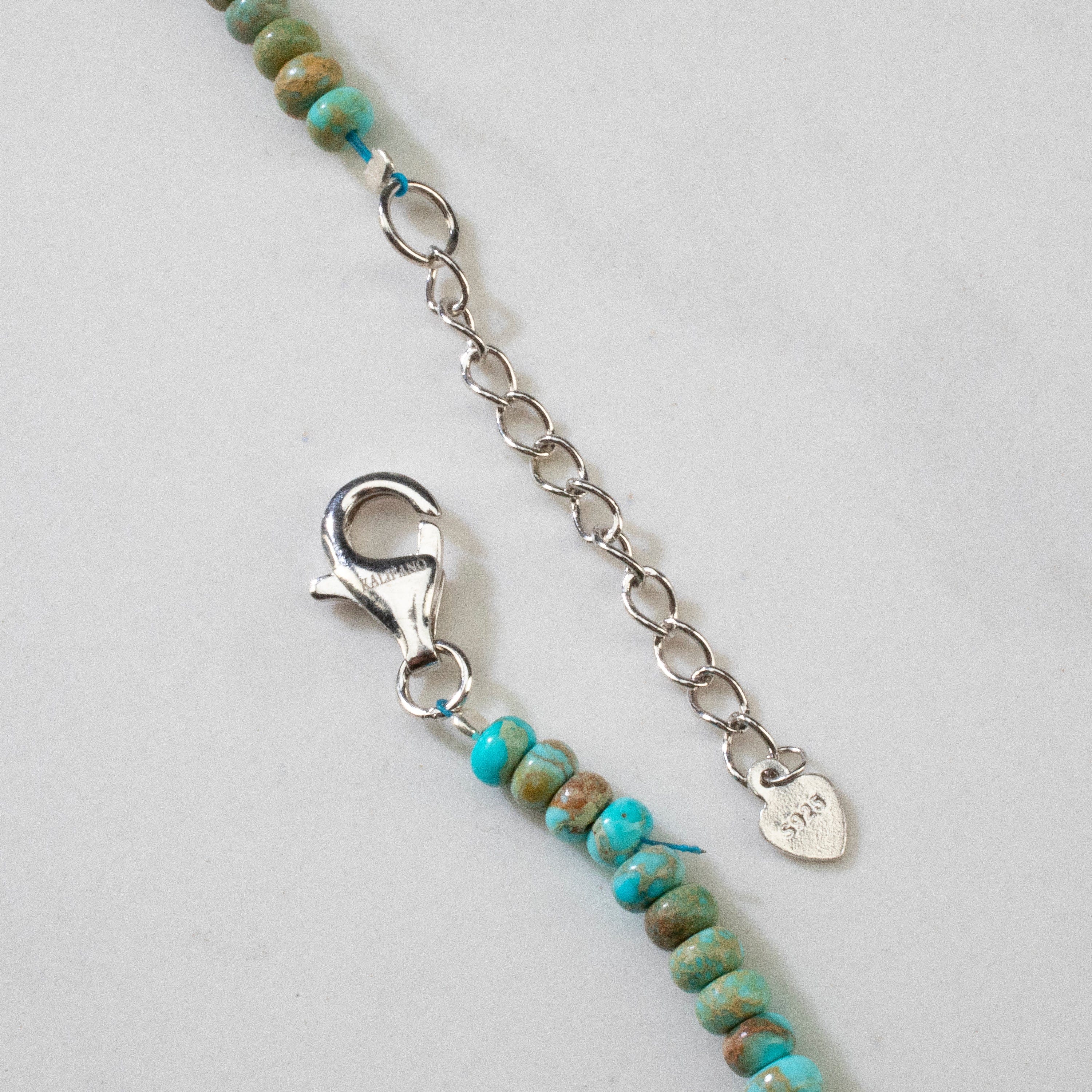 4mm Faceted King Howlite Turquoise Bead Necklace with 5 Pearls & 925 Sterling Silver Clasp - Elegant Boho Jewelry for Women, Perfect for Weddings, Parties & Everyday Wear