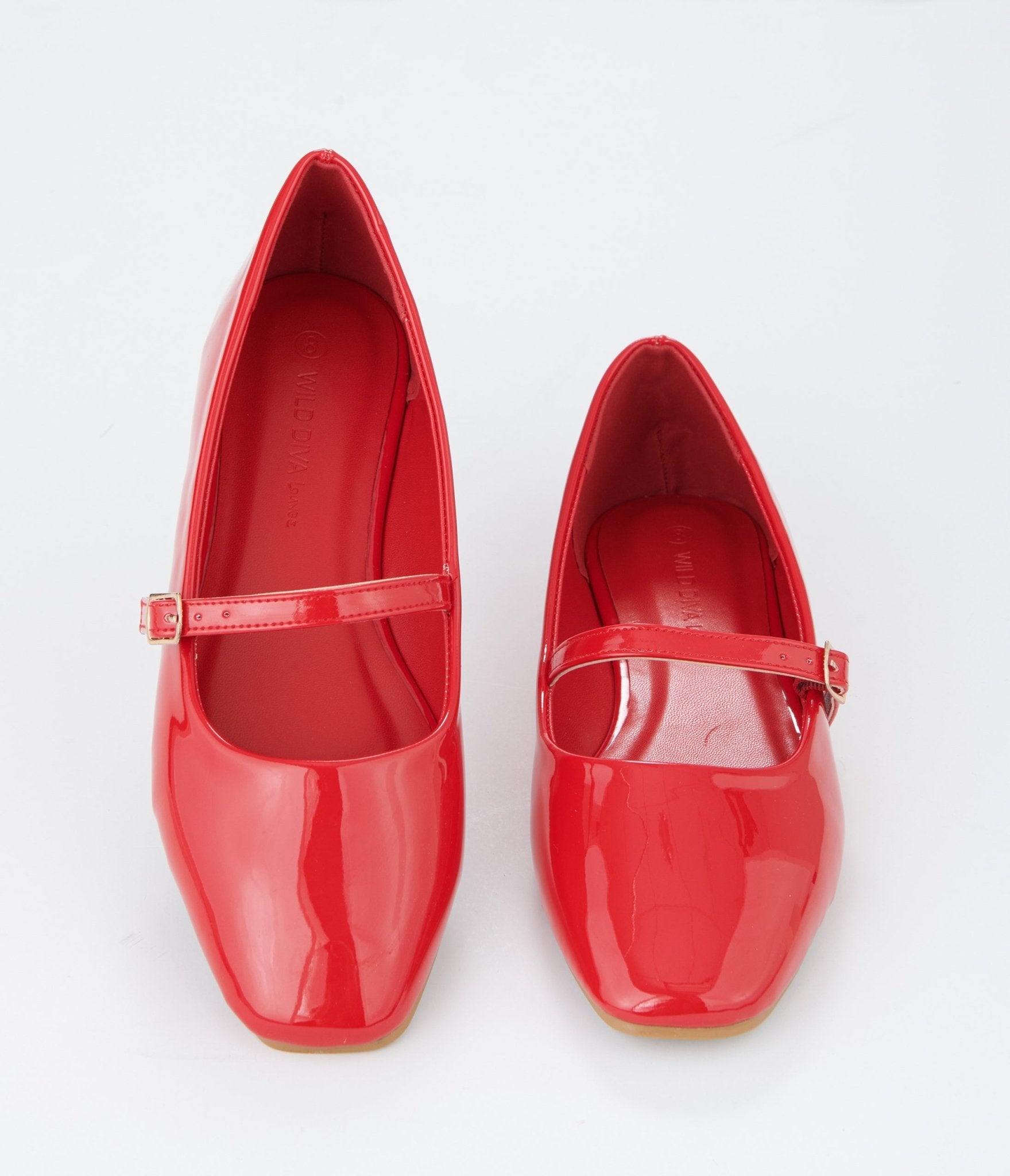 Stylish Red Patent Leatherette Mary Jane Flats for Women - Comfortable & Fashionable Dress Shoes for Work, Party & Everyday Wear
