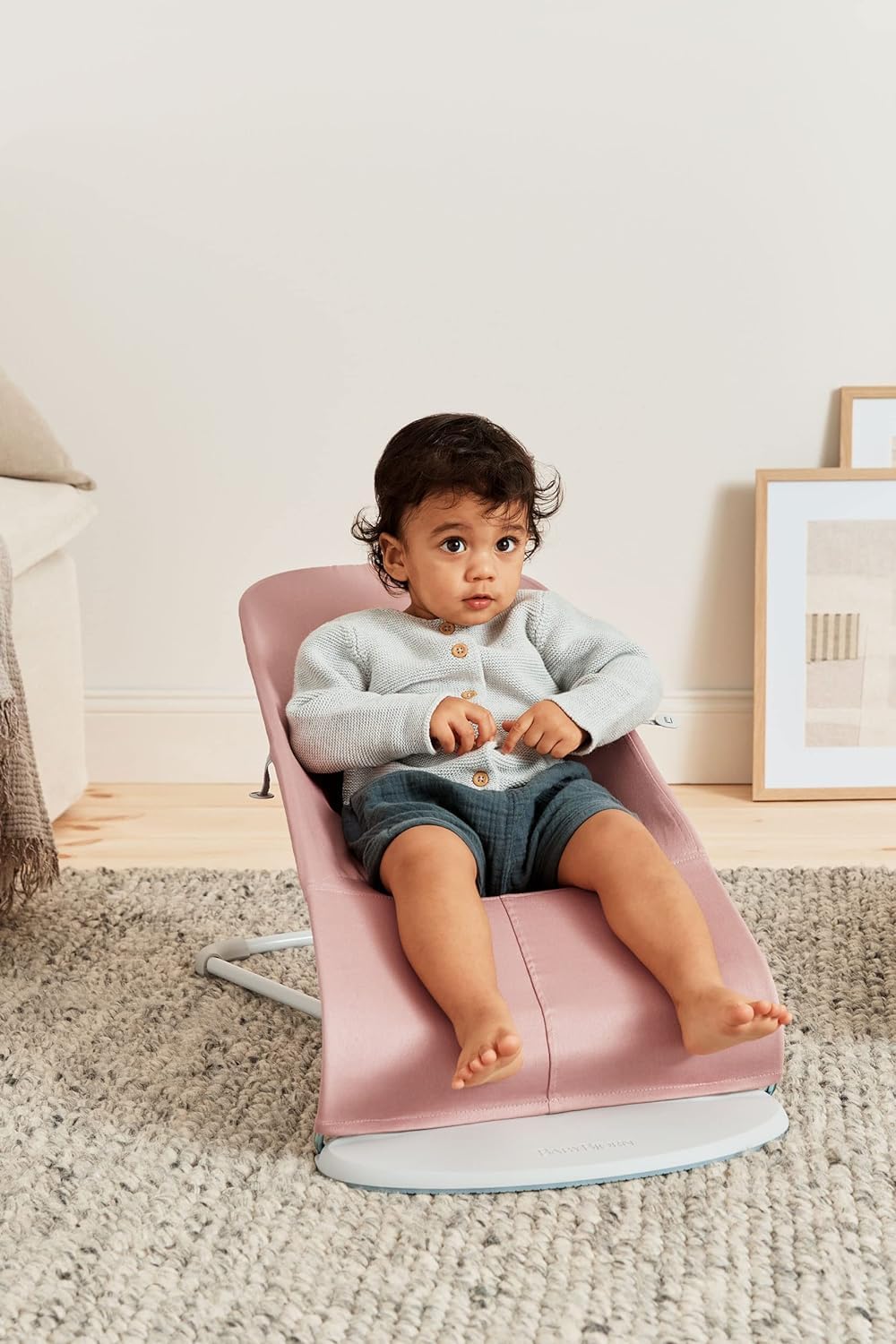 BabyBjörn Bouncer Bliss - Adjustable 2-in-1 Baby Bouncer & Toddler Chair (Dusty Pink, Woven Petal Quilt) | 4 Position Reclining, Lightweight Portable Design for Newborns to Toddlers (8-29 lbs) | Perfect for Nursery, Playtime & Travel