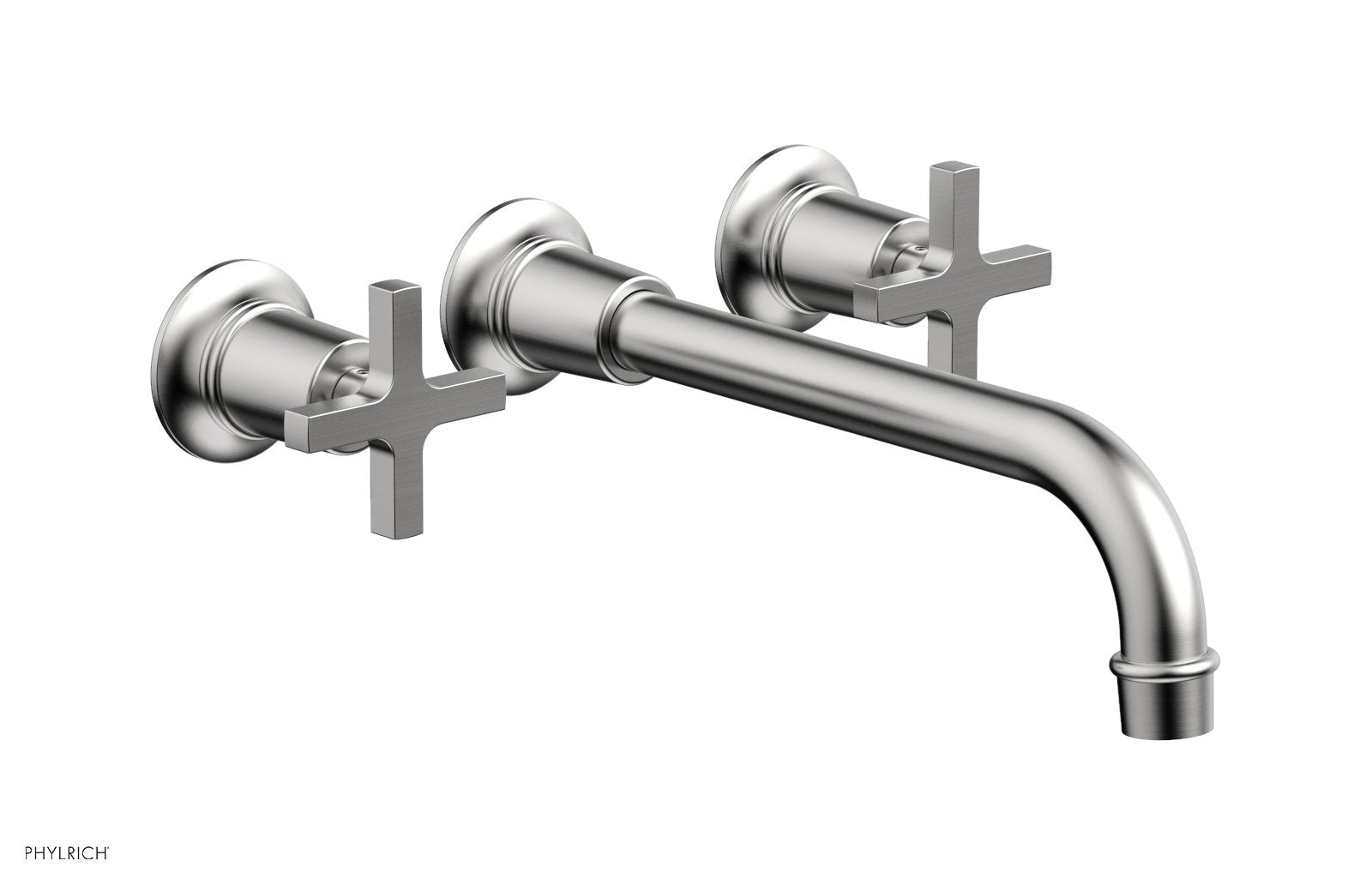 HEX MODERN Wall Mounted Lavatory Faucet Set with 10-Inch Spout and Cross Handles - Model 501 13 10 - Perfect for Bathroom Vanity, Powder Room & Modern Home Decor