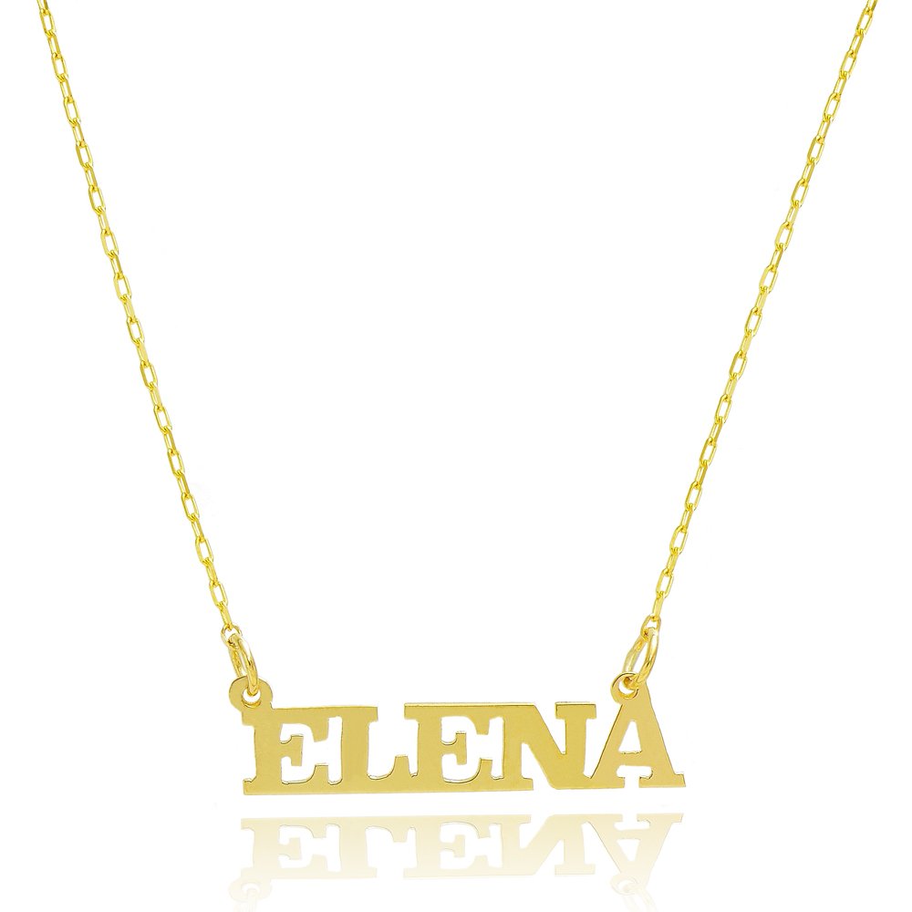 14K Yellow Gold Personalized Name Necklace - Custom Engraved Any Name or Initials - Perfect Gift for Birthday, Anniversary, Valentine's Day & Special Occasions