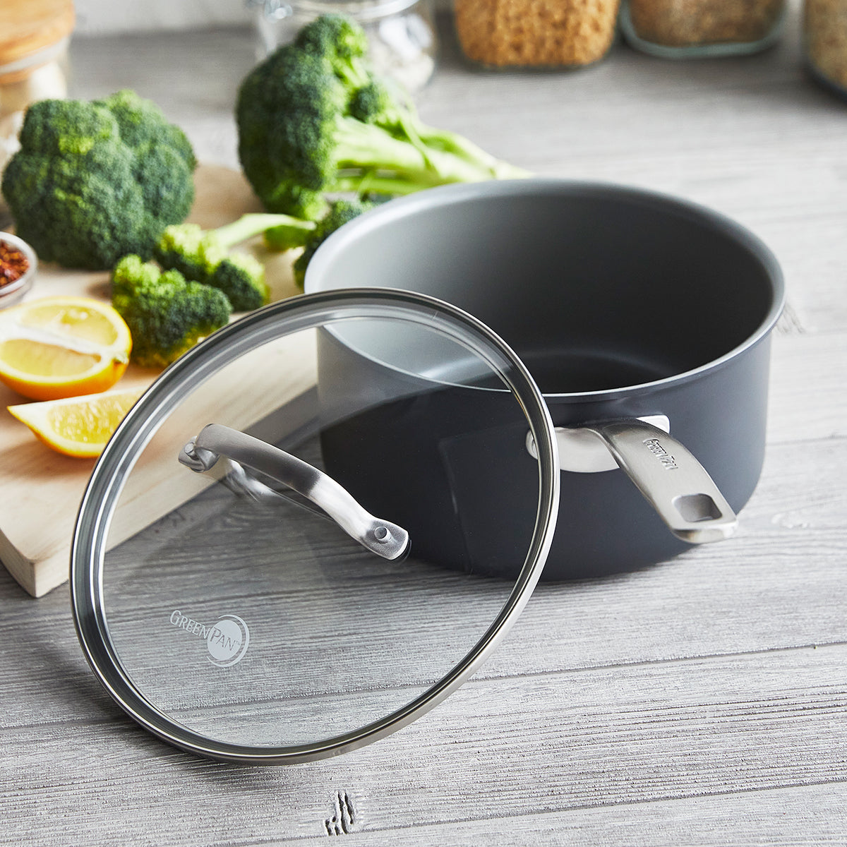 Chatham Ceramic Nonstick 3 Quart Saucepan with Lid - Healthy Cooking Pot for Pasta, Soup & Sauces - Oven & Dishwasher Safe Cookware for Home Kitchen