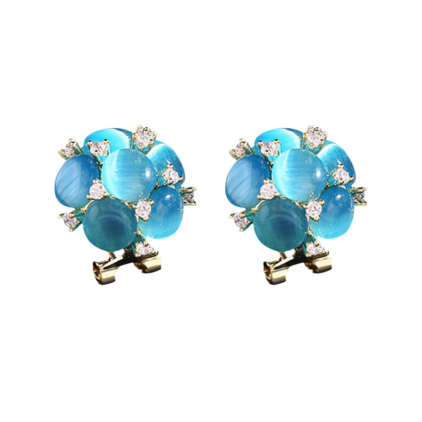 Trendy Summer Bouquet Earrings for Women - Gold Floral Ear Cuff Jewelry, Perfect Gift for Sister & Friends (Birthday, Daily Wear, Party Accessories)