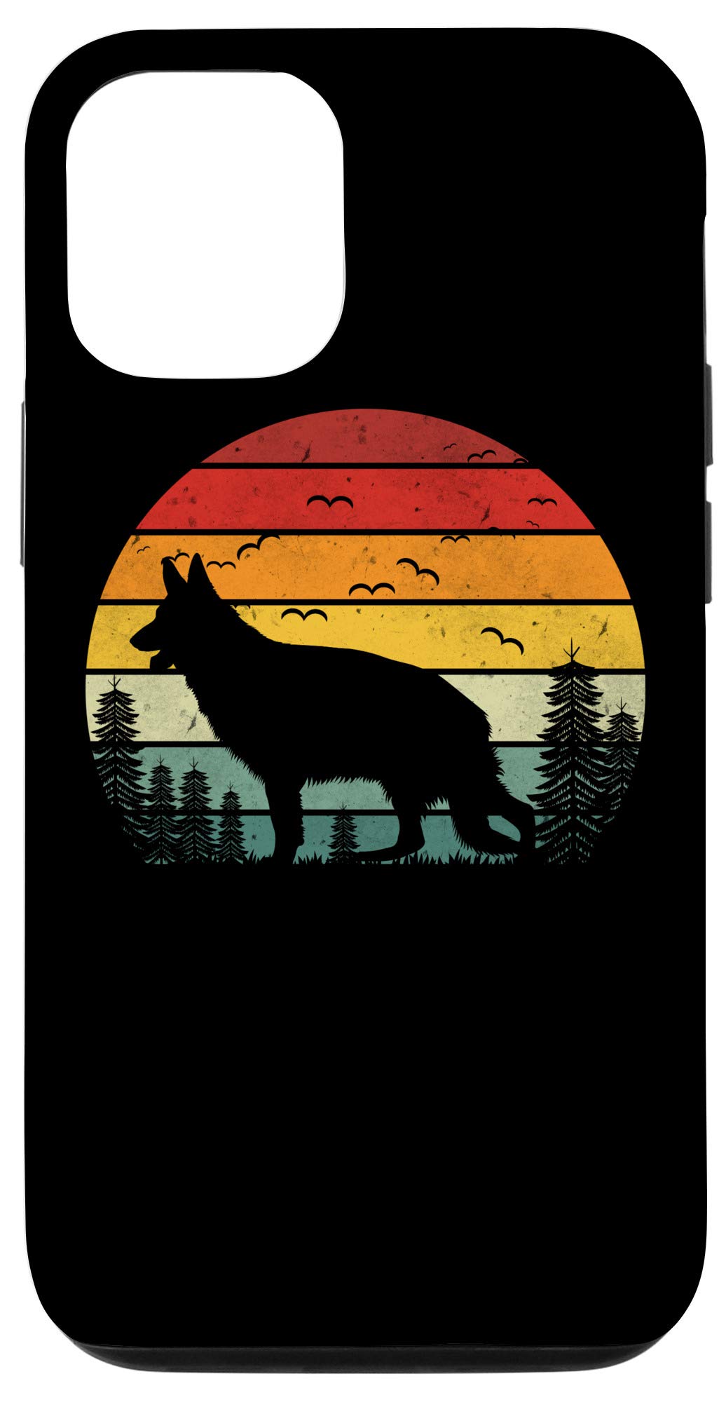 Vintage Retro German Shepherd Funny iPhone 12/12 Pro Case - Cute Dog Lover Gift for Mom & Dad - Perfect for Pet Owners & Animal Lovers (Ideal for Daily Use, Travel, Work & School)