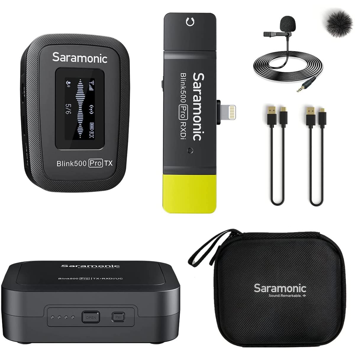 Saramonic BLINK500PROB3 2.4GHz Wireless Lavalier Microphone System with Dual-Channel Lightning Receiver for iPhone iPad - Perfect for Vlogging, Interviews, Live Streaming & Content Creation