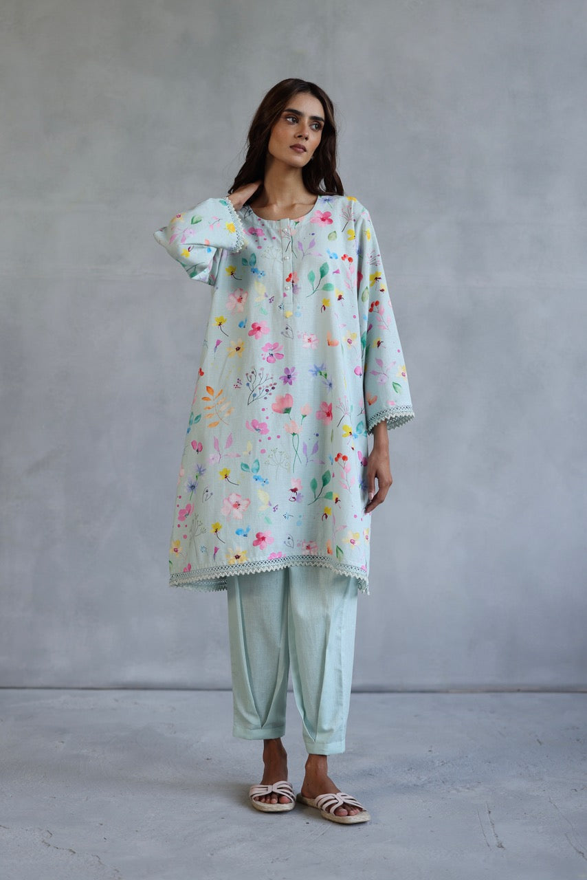 Thea Kurta Set 1 - Stylish Women's Cotton Kurti Outfit with Matching Dupatta - Perfect for Festivals, Parties & Casual Wear