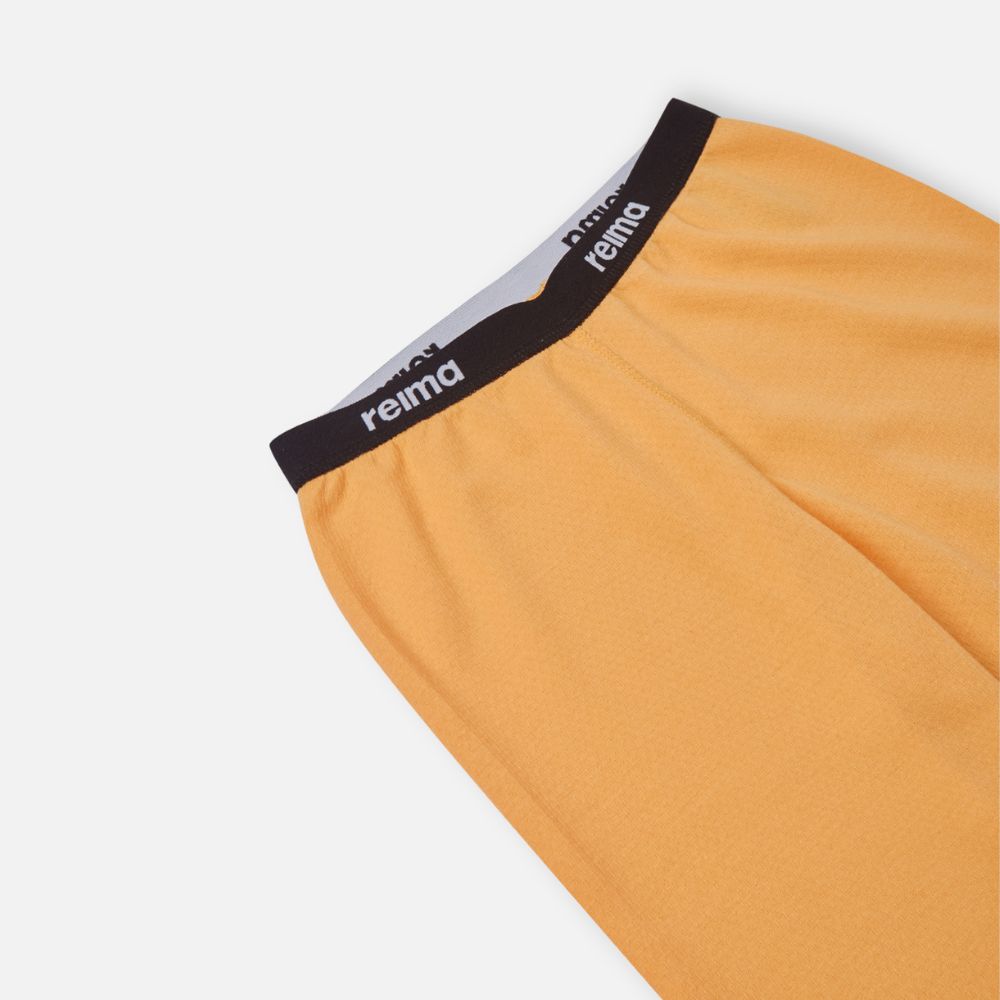 Reima Lani Thermal Base Layer Set for Kids - Amber Yellow Winter Underwear | Warm Fleece-Lined Thermal Top & Bottom for Cold Weather, Snow Play & Outdoor Activities