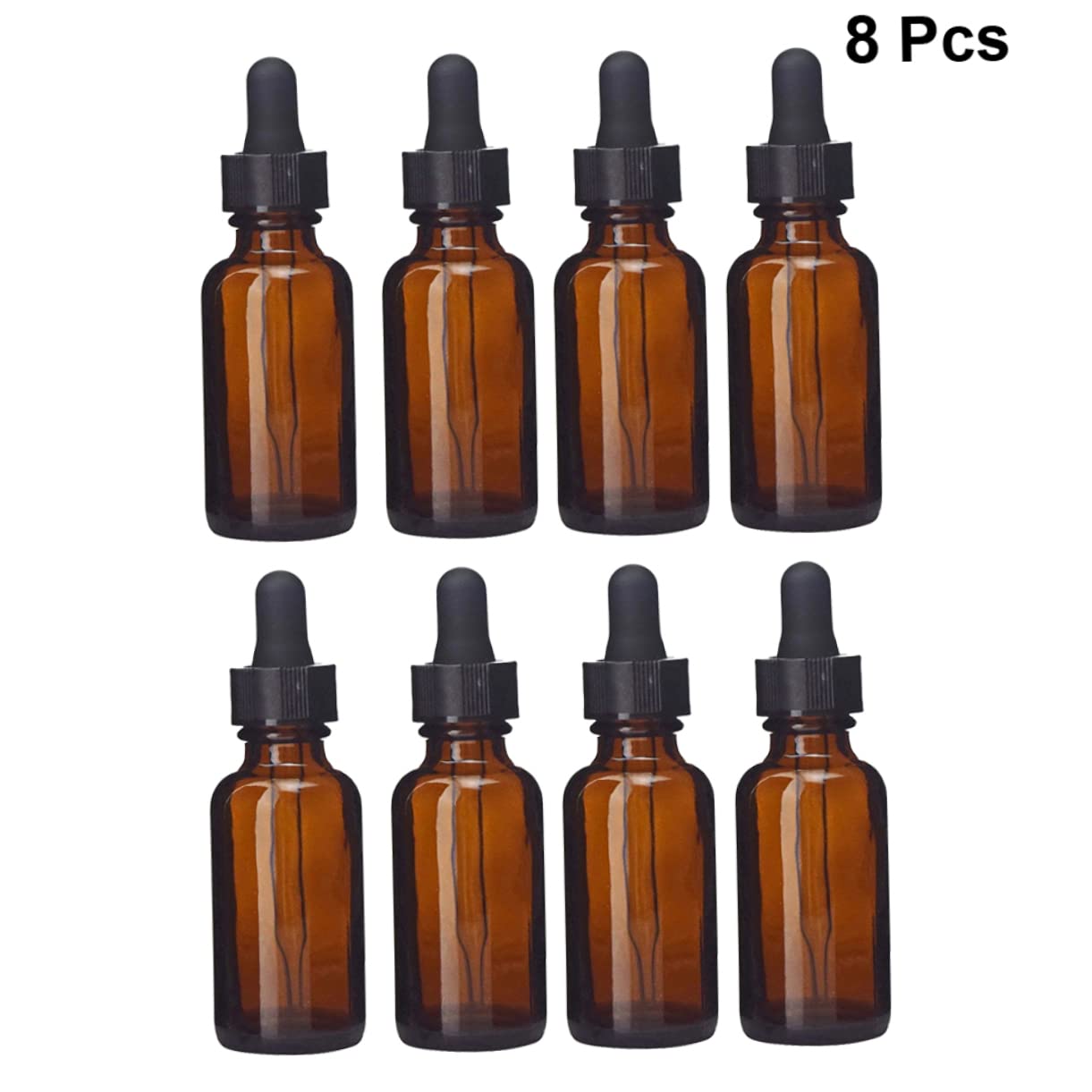 FRCOLOR 8 Pack Travel-Sized Refillable Glass Dropper Bottles - Essential Oil Containers, Mini Spray Bottles for DIY Skincare, Aromatherapy & Travel Use - Perfect for Liquids, Serums & Perfumes