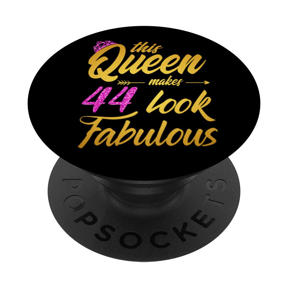 44th Birthday Queen PopSockets Swappable PopGrip - Elegant Phone Grip & Stand for Women | Perfect Gift for 44th Birthday Celebrations, Parties & Special Occasions