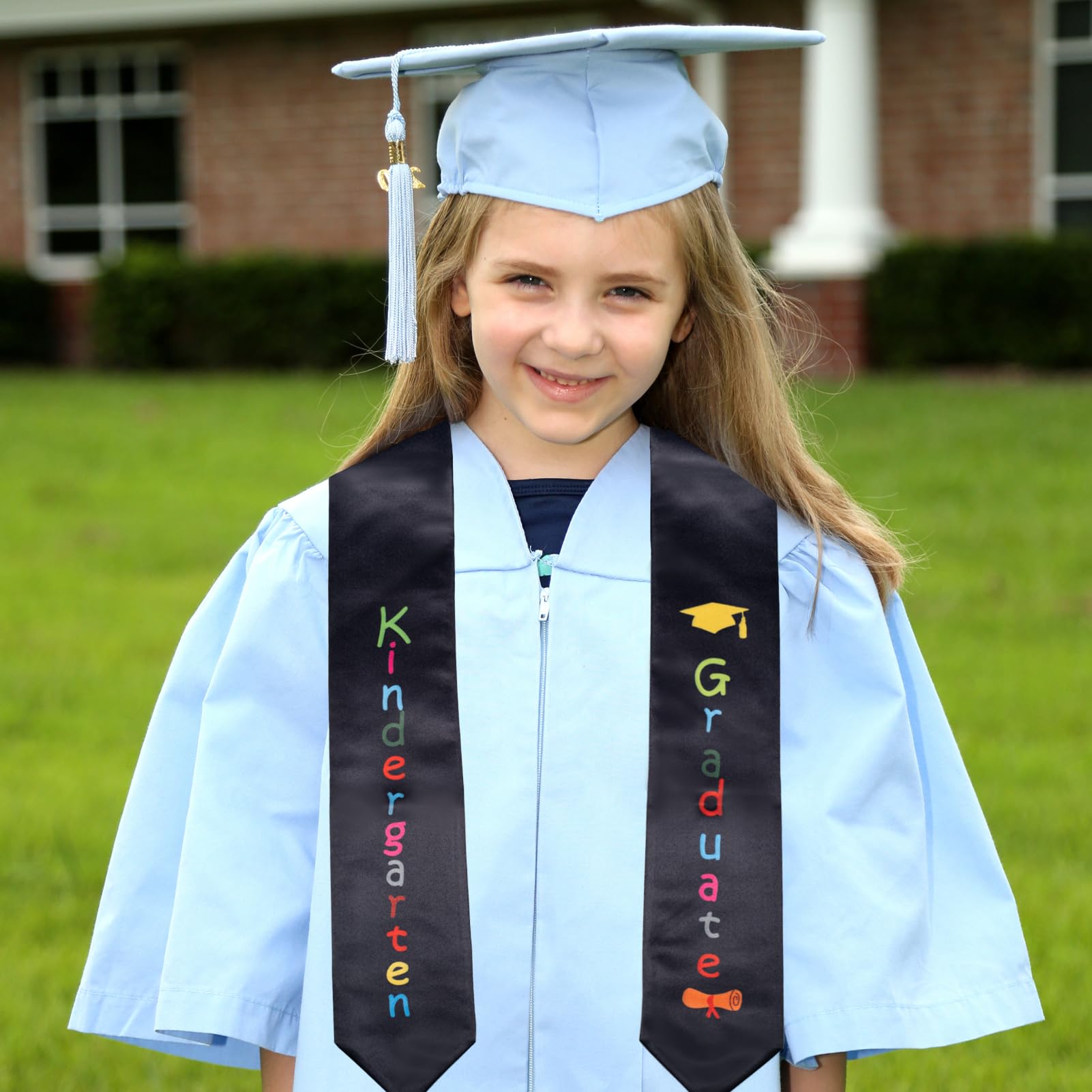 Unisex Kids Graduation Stole - Kindergarten Printed Honor Scarf for Graduation Ceremony | Perfect for Preschool, Elementary & Graduation Celebrations