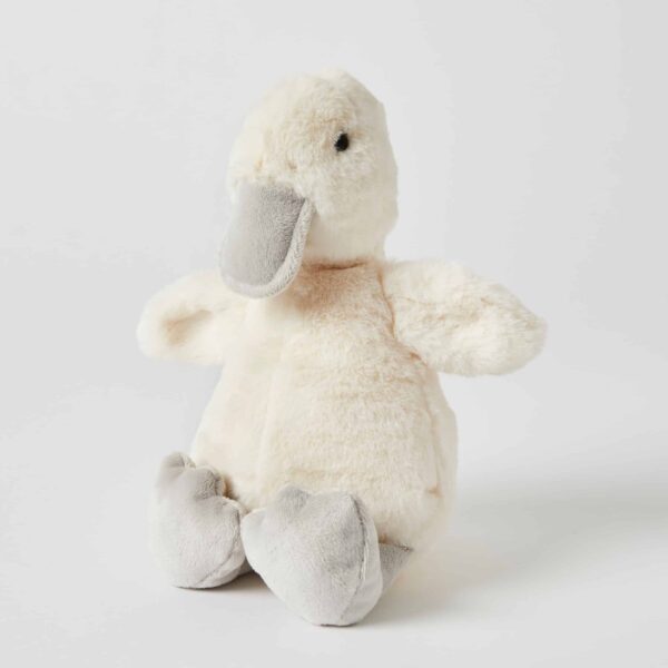 Soft Cream Duck Plush Rattle Toy for Babies - Cute Animal Teether & Sensory Toy for Newborns, Infants - Perfect for Nursery, Playtime & Early Learning Development