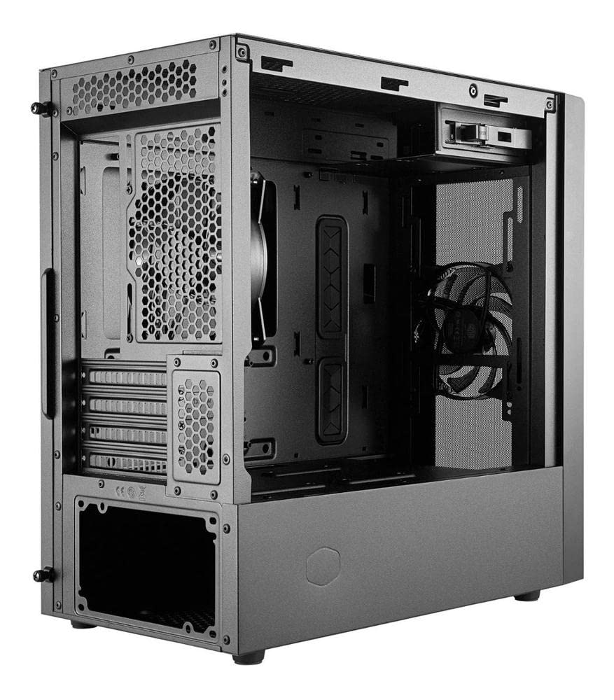 Cooler Master MasterBox NR400 Micro-ATX PC Case - Mesh Front Panel for Optimal Airflow, Minimalist Design, Tempered Glass Side Panel, Single Headset Jack - Perfect for Gaming Rigs & Compact Workstations