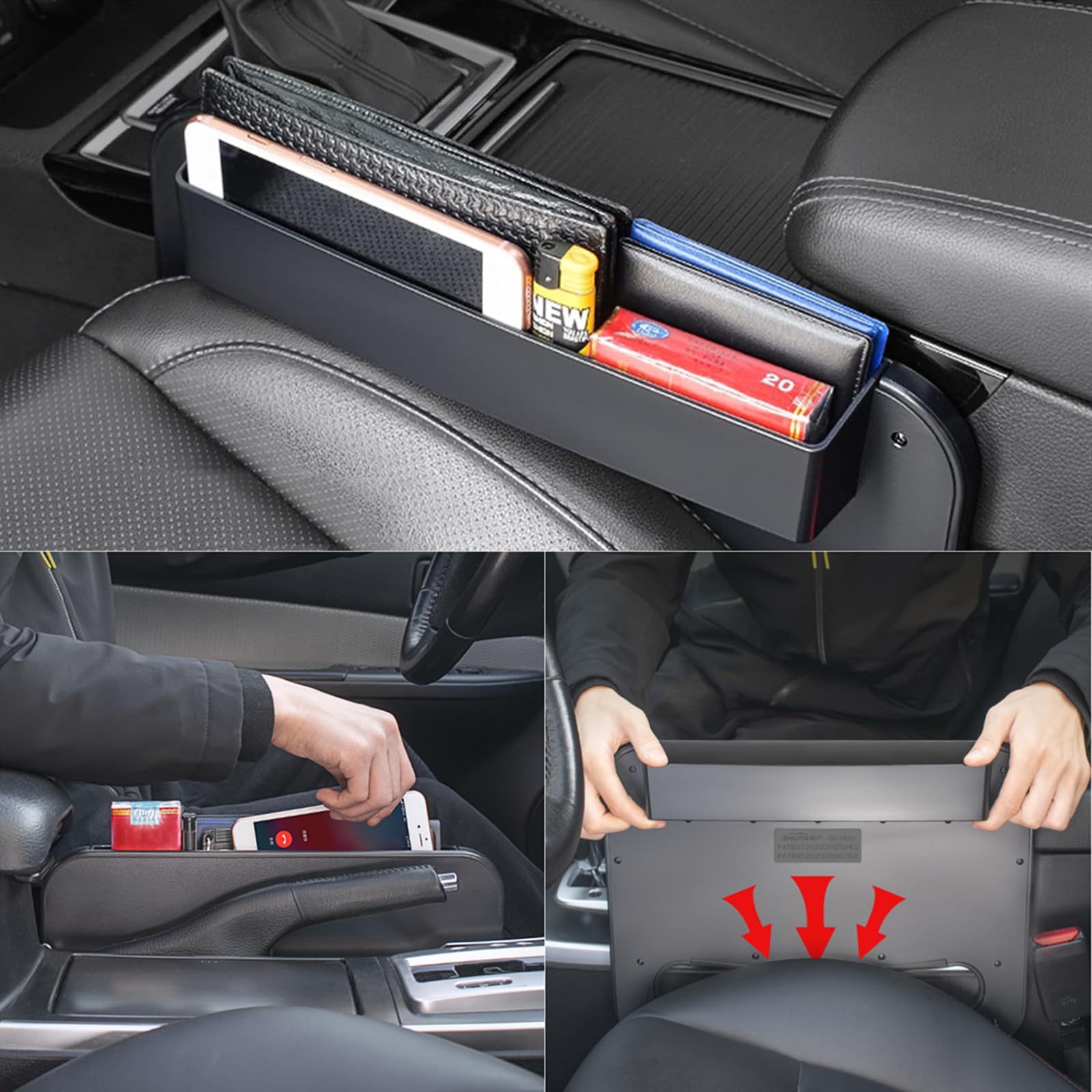 2 in 1 Car Steering Wheel Tray & Seat Gap Organizer - Multi-Purpose Laptop Mount, Food Tray & Storage Solution for Eating, Working & Road Trips - Essential Travel Car Accessories for Adults (Perfect for Commuting, Office on the Go & Long Distance Travel)