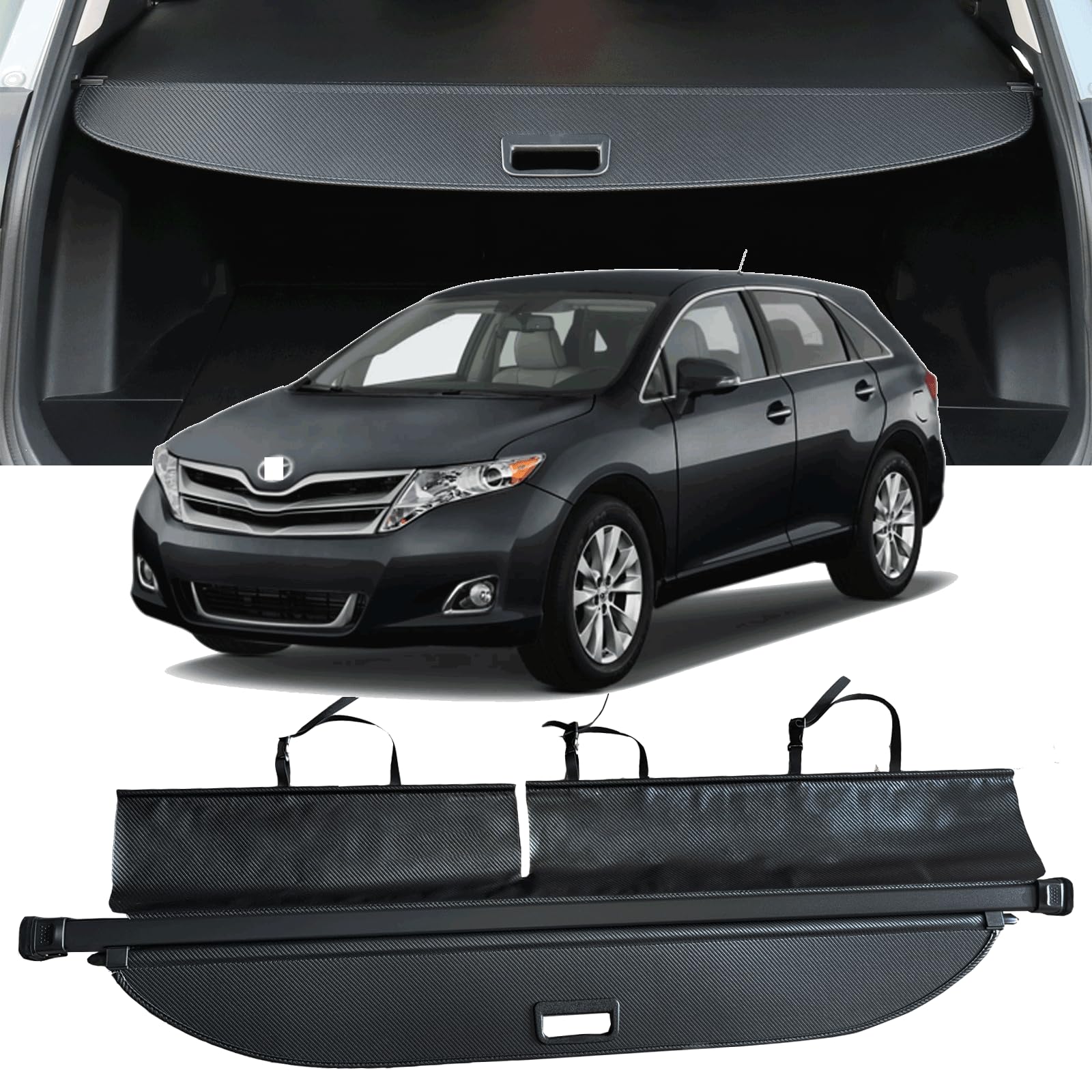 2009-2015 Toyota Venza Retractable Cargo Cover - Trunk Security Shade & Privacy Screen Protector | Durable Accessory for SUV Storage Protection | Perfect for Road Trips, Grocery Hauling & Pet Transport