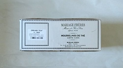Mariage Freres DREAM TEA (TB555) - Premium Loose Leaf Tea in Muslin Sachets - 12 x 30 Tea Bags in Elegant Gift Box - Perfect for Afternoon Tea, Gifts & Relaxation Moments