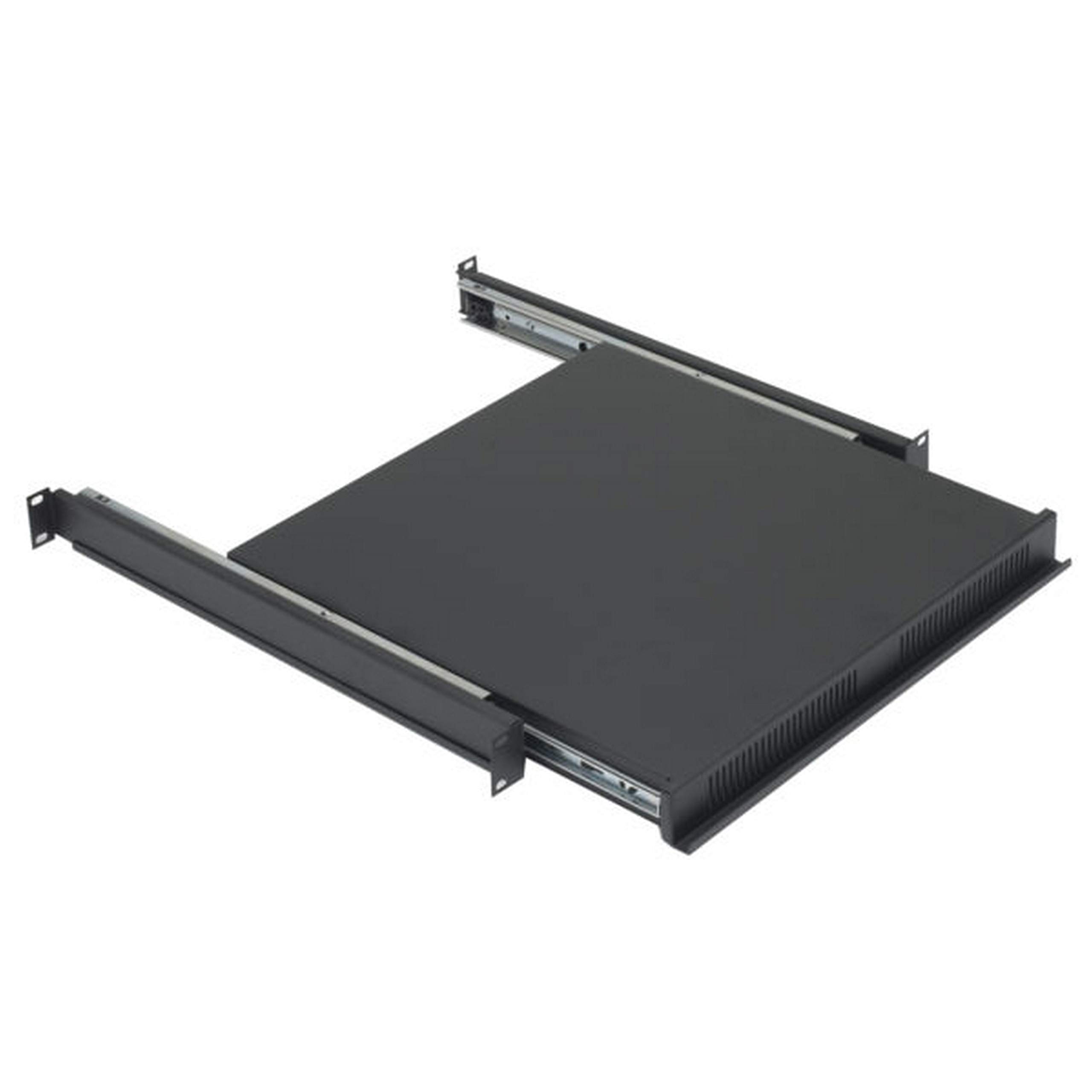 Lowell RSD-116 1U Reversible Sliding Rack Shelf & Drawer - Black | Server Rack Organizer for Network Equipment & Data Center Storage