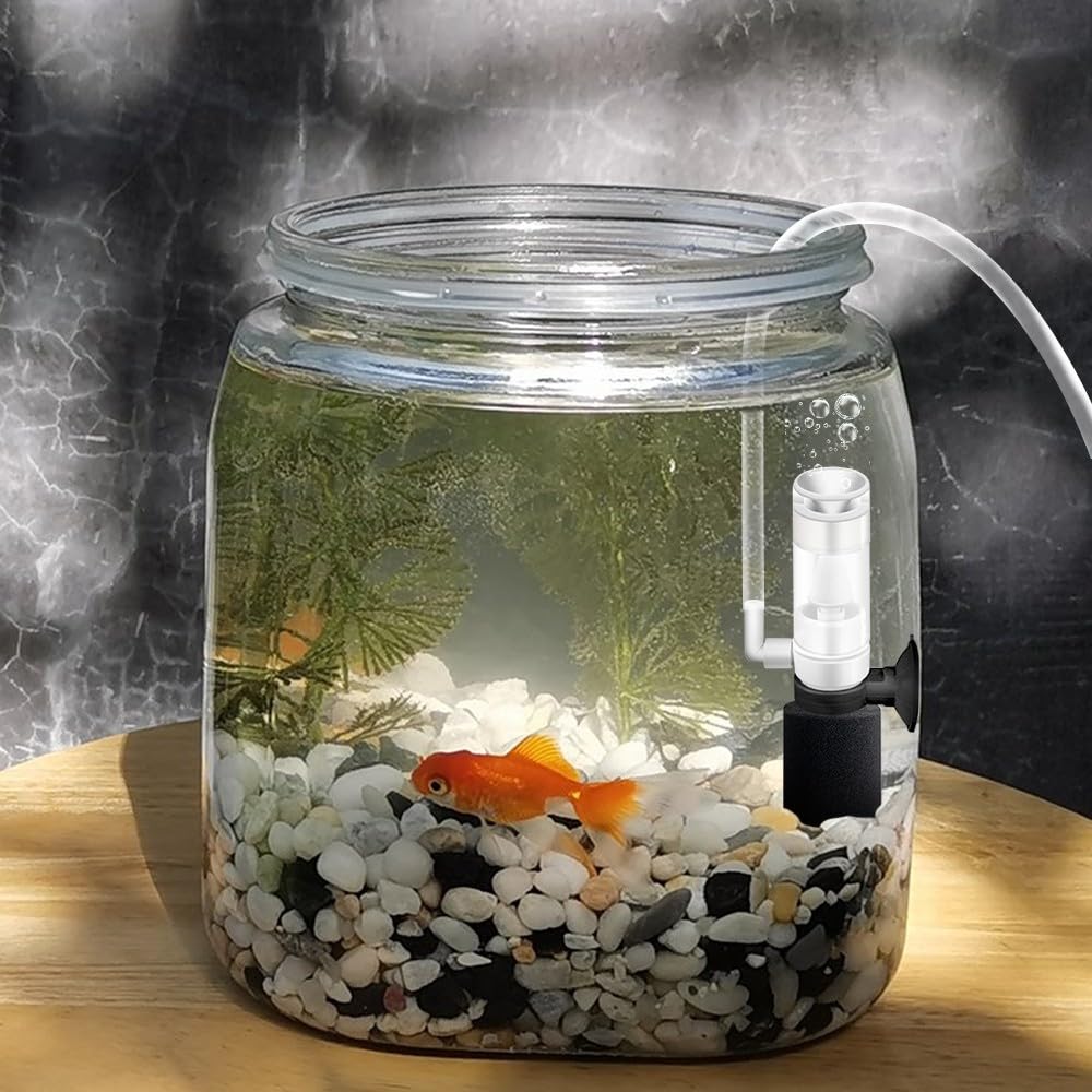 Mini Aquarium Sponge Filter with Air Pump - 0.5-10 Gallon Fish Tank Filtration & Oxygenation for Small Tanks