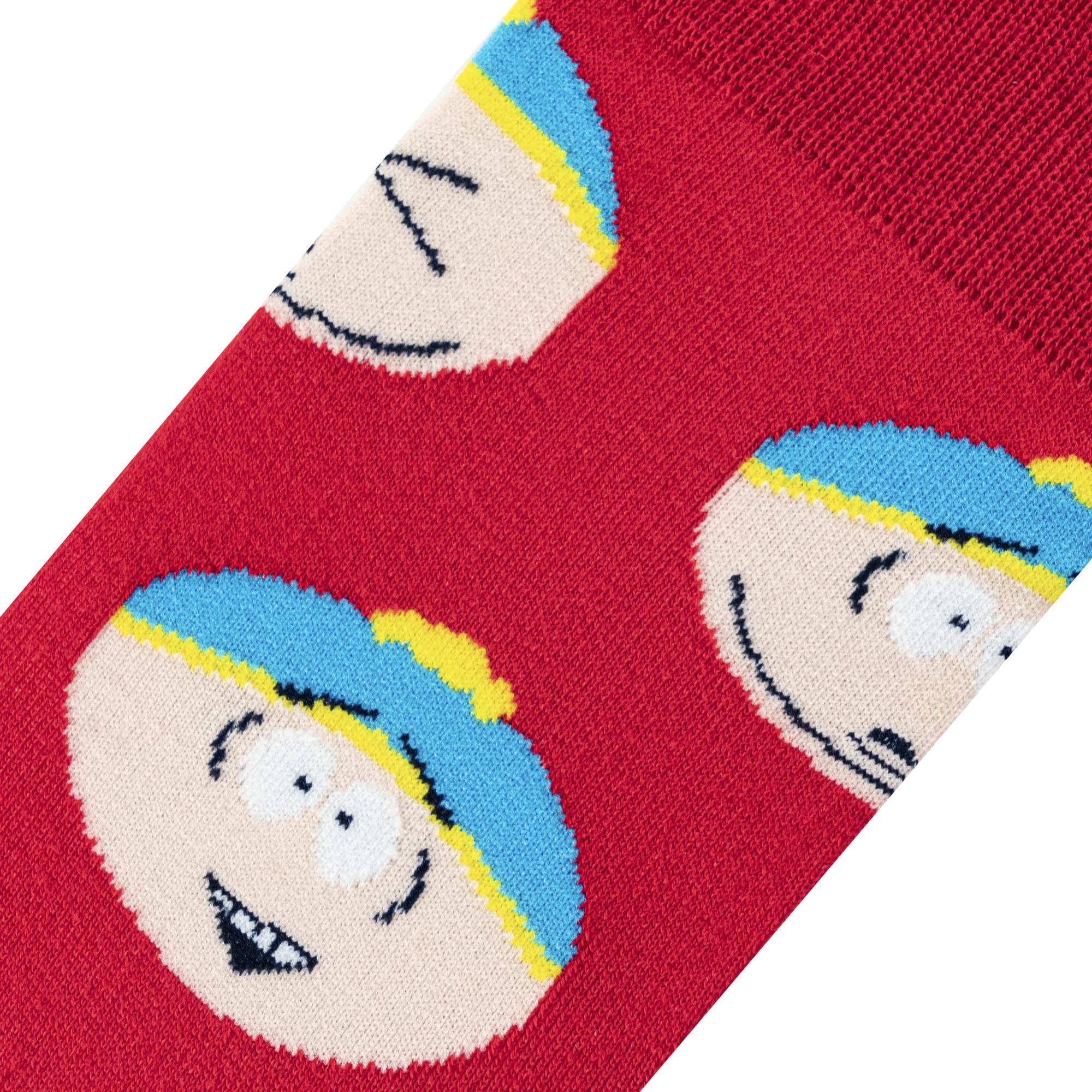 Funny Cartman Face Print Novelty Crew Socks for Men - South Park Inspired Crazy Socks - Perfect for Cosplay, Gifts & Everyday Wear