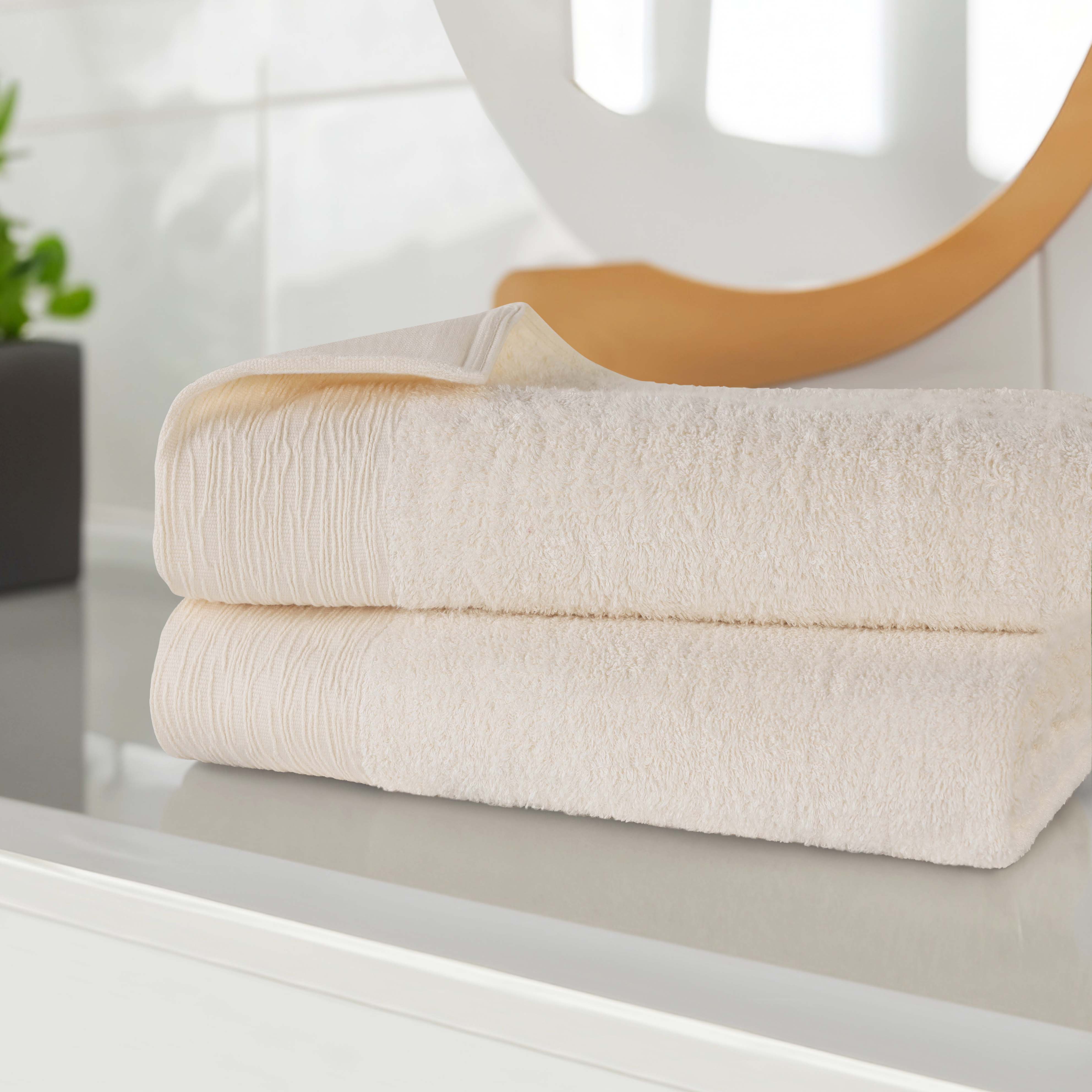 Eco-Friendly Bamboo Rayon Bath Towel Set of 2 - Ultra Soft & Absorbent Bath Sheets for Spa, Gym & Luxury Bathroom Experience