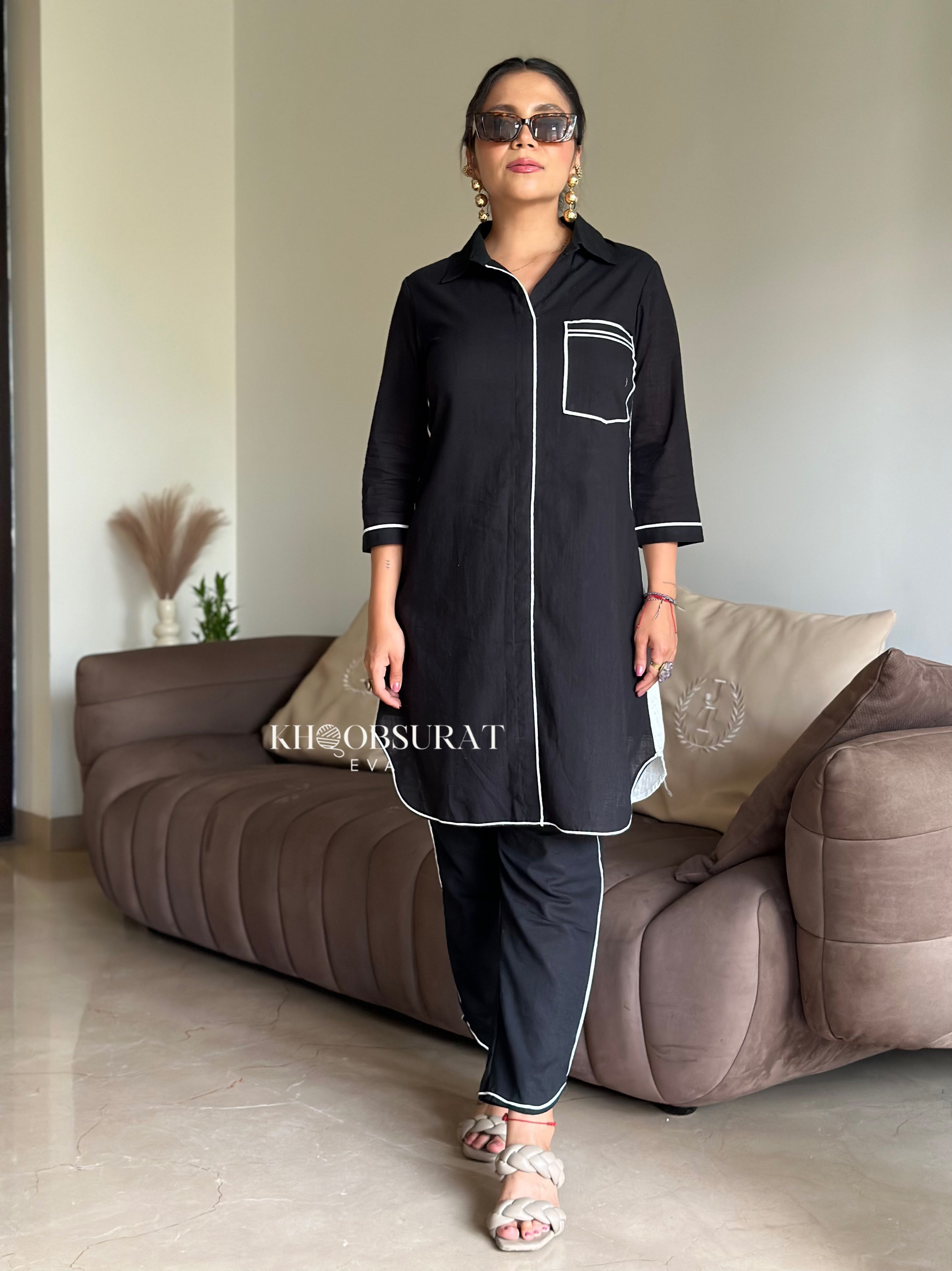 Stylish Black Coord Set for Women - Trendy Outfit for Cosplay, Anime Conventions & Casual Wear