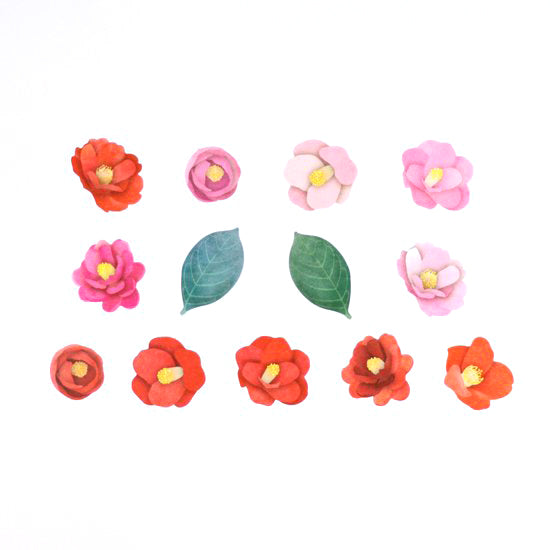 Camellia Flower Washi Roll Sticker Set - 200pcs Japanese Decorative Stickers for Scrapbooking, Journaling, Planner, DIY Crafts & Gift Wrapping