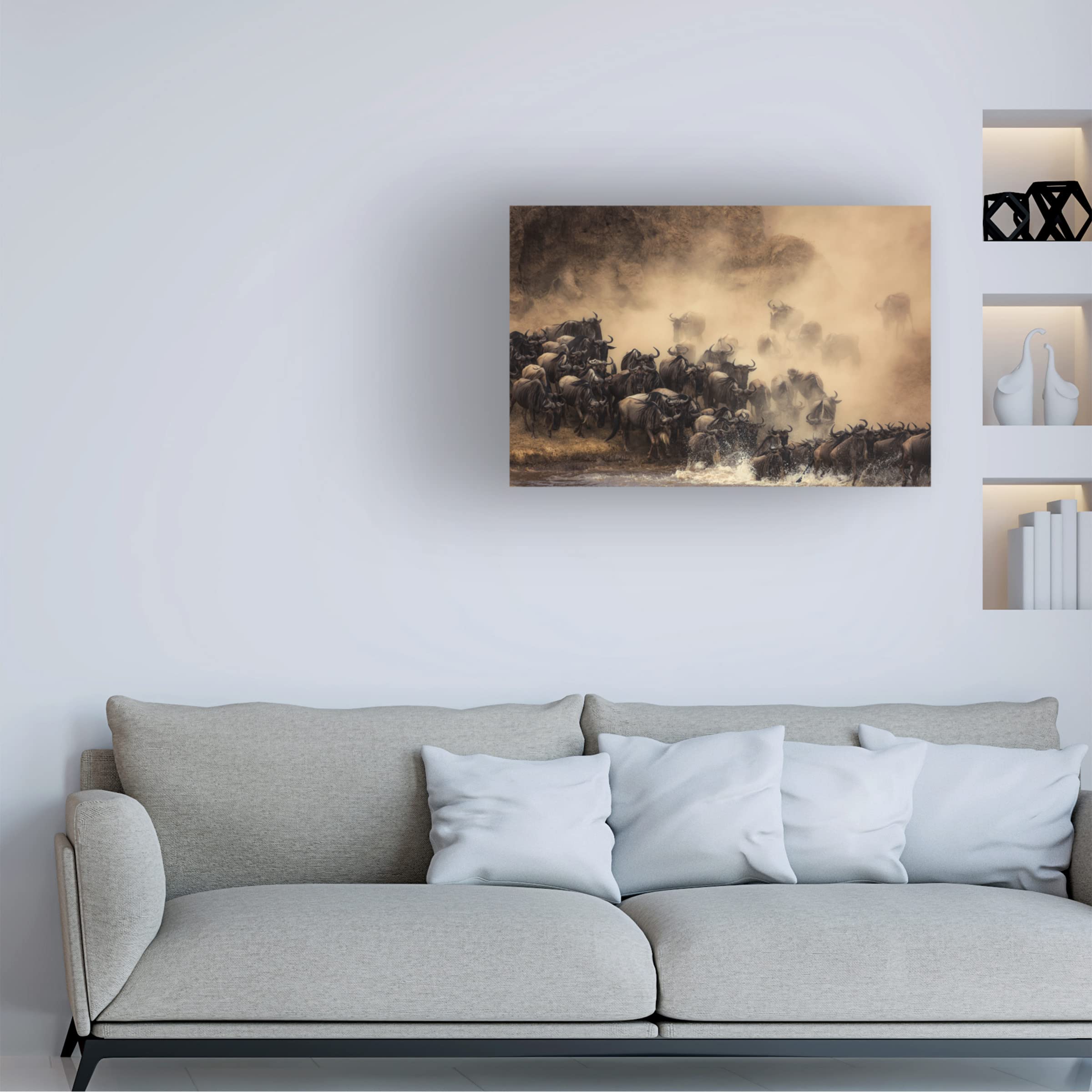Trademark Fine Art 'The Crossing' Canvas Wall Art by Waheed Alfazari - Modern Abstract Painting for Living Room, Bedroom & Office Decor